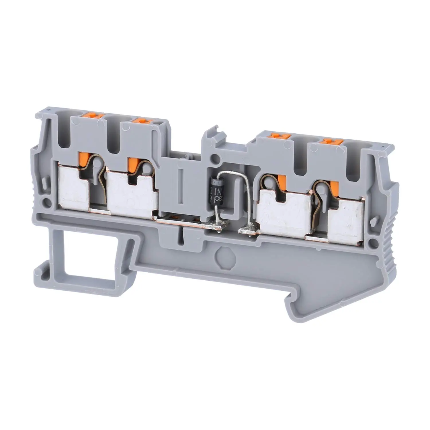 Produktfoto 1 von 3210266 Phoenix Contact Diodenklemme PT 2,5-QUATTRO-DIO/L-R mit eingebauter Diode, Push-In-Anschluss Nennspannung 800V Kurzzeitstrom 0,30kA