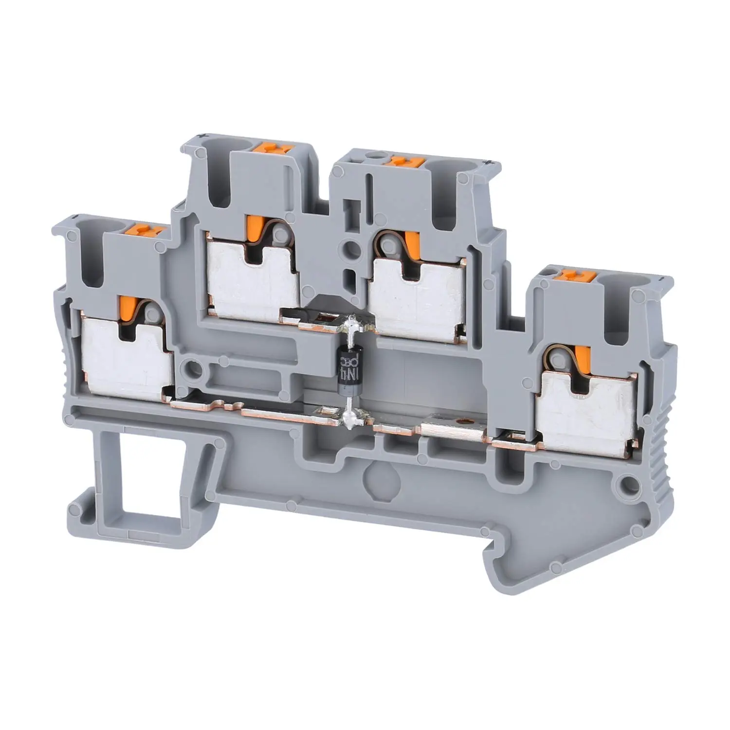 Produktfoto 1 von 3210923 Phoenix Contact Dioden-Doppelstockklemme PTTB 2,5-DIO/O-U mit eingebauter Diode, Push-In-Anschluss Nennspannung 500V