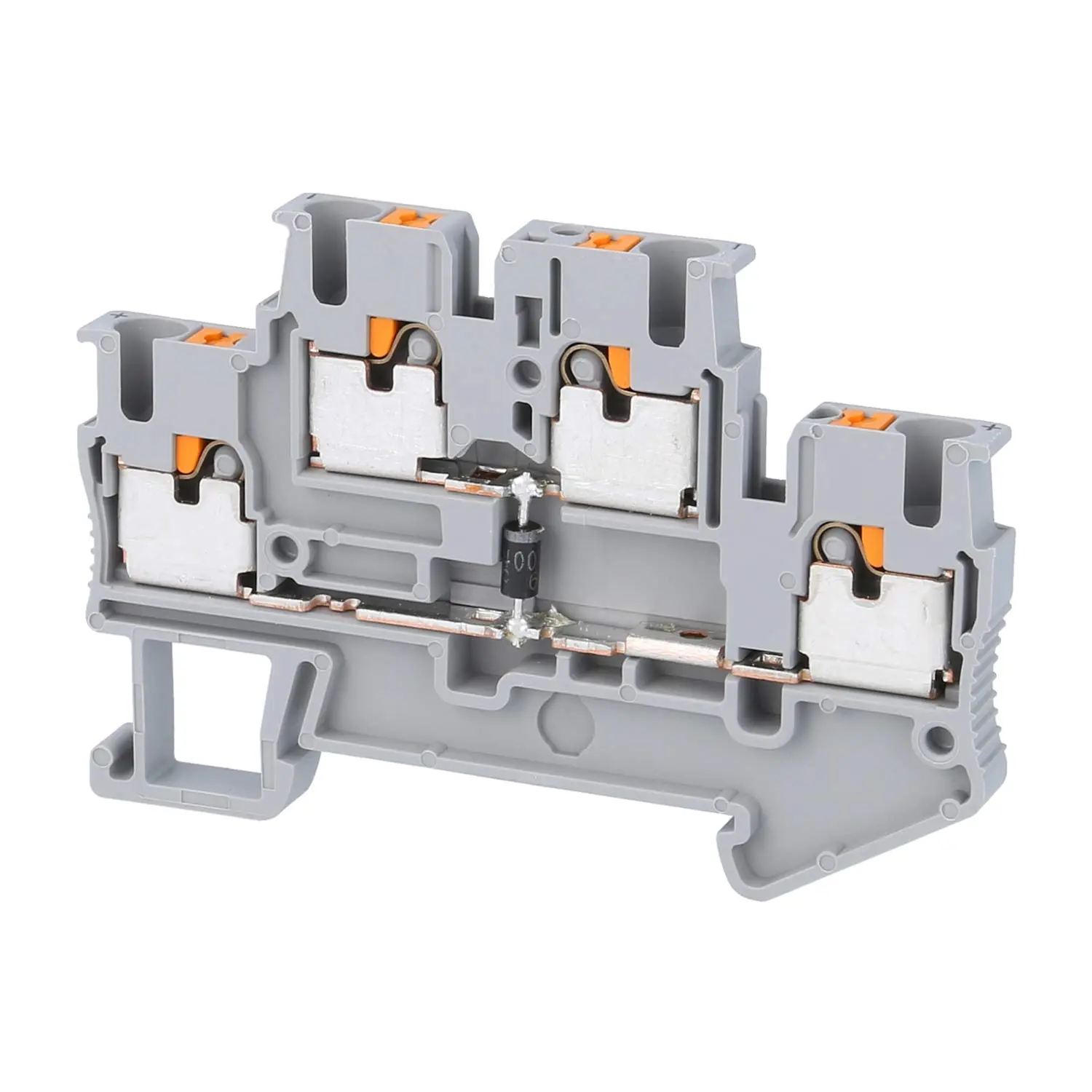 Produktfoto 1 von 3210936 Phoenix Contact Dioden-Doppelstockklemme PTTB 2,5-DIO/U-O mit eingebauter Diode, Push-In-Anschluss Nennspannung 500V