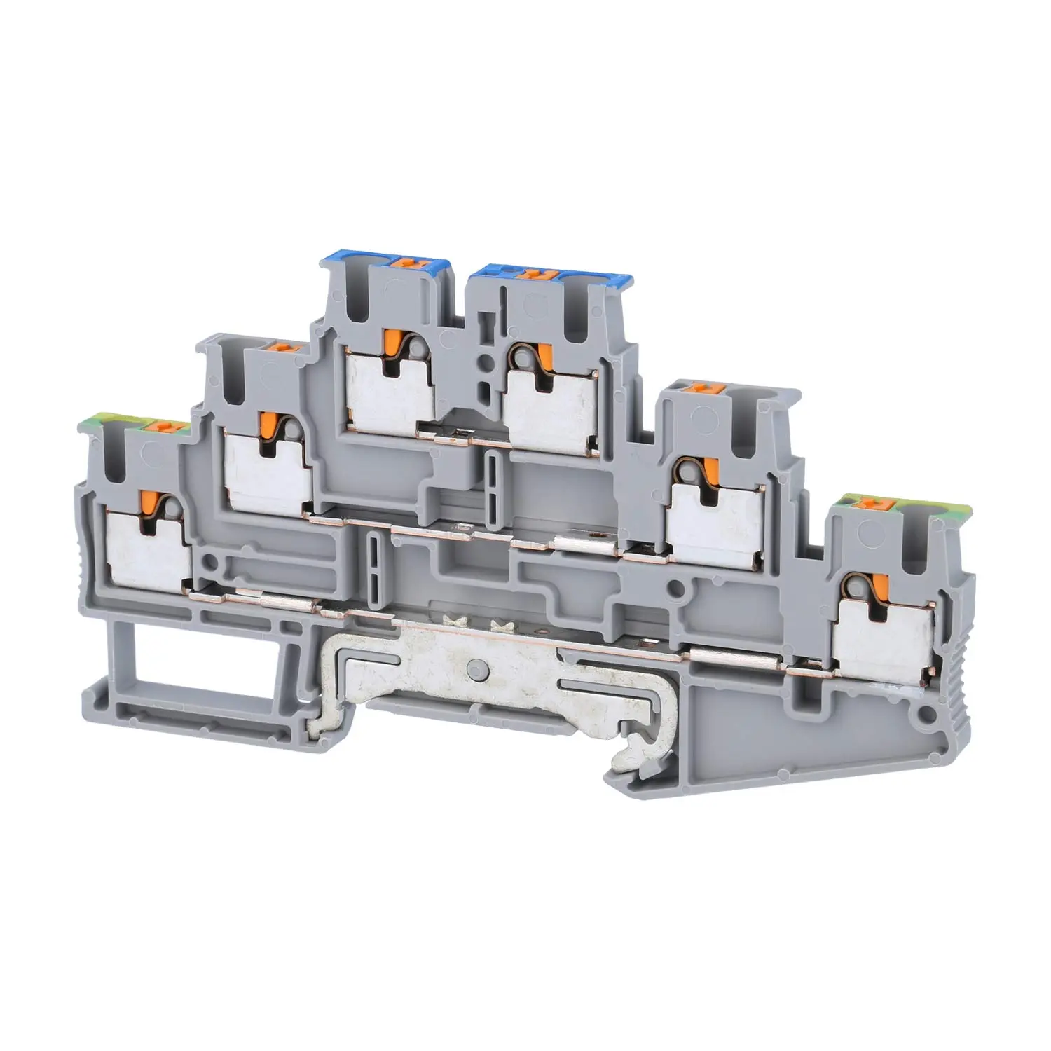 Produktfoto 1 von 3210538 Phoenix Contact Schutzleiter-Reihenklemme PT 2,5-PE/L/N Push-In-Anschluss Nennspannung 500V Kurzzeitstrom 0,30kA