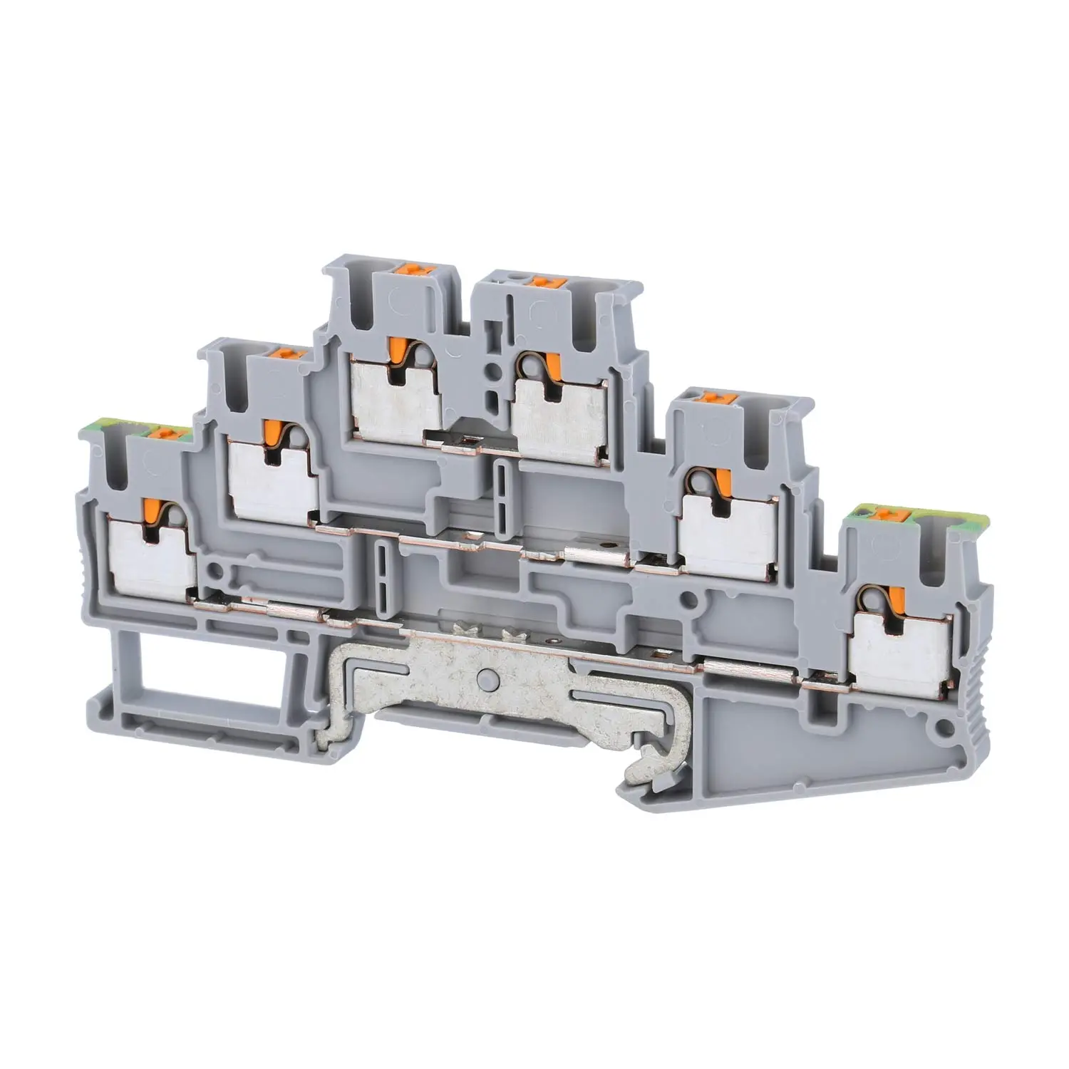 Produktfoto 1 von 3210541 Phoenix Contact Schutzleiter-Reihenklemme PT 2,5-PE/L/L Push-In-Anschluss Nennspannung 500V Kurzzeitstrom 0,30kA