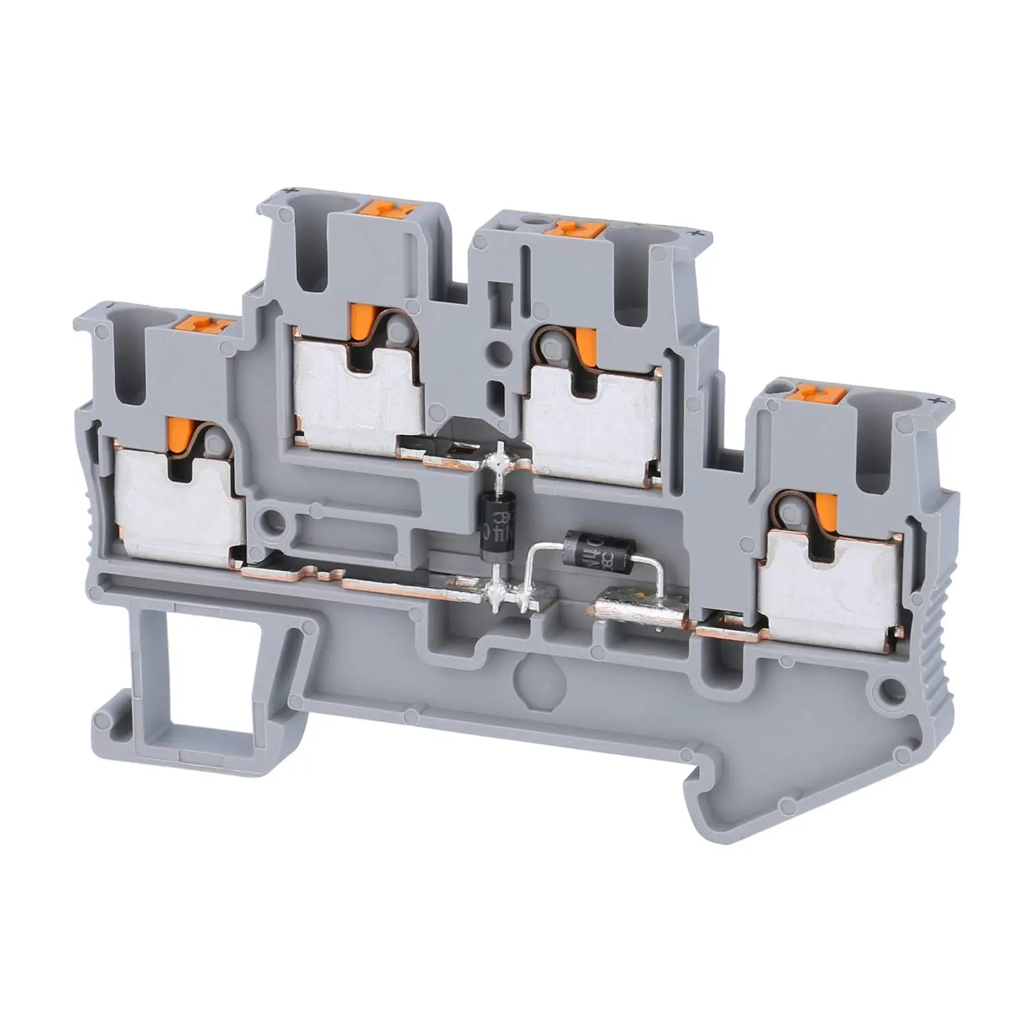 Produktfoto 1 von 3211430 Phoenix Contact Dioden-Doppelstockklemme PTTB 2,5-DIO/O-UL mit zwei eingebauten Dioden, Push-In-Anschluss Nennspannung 500V Kurzzeitstrom 0,30kA