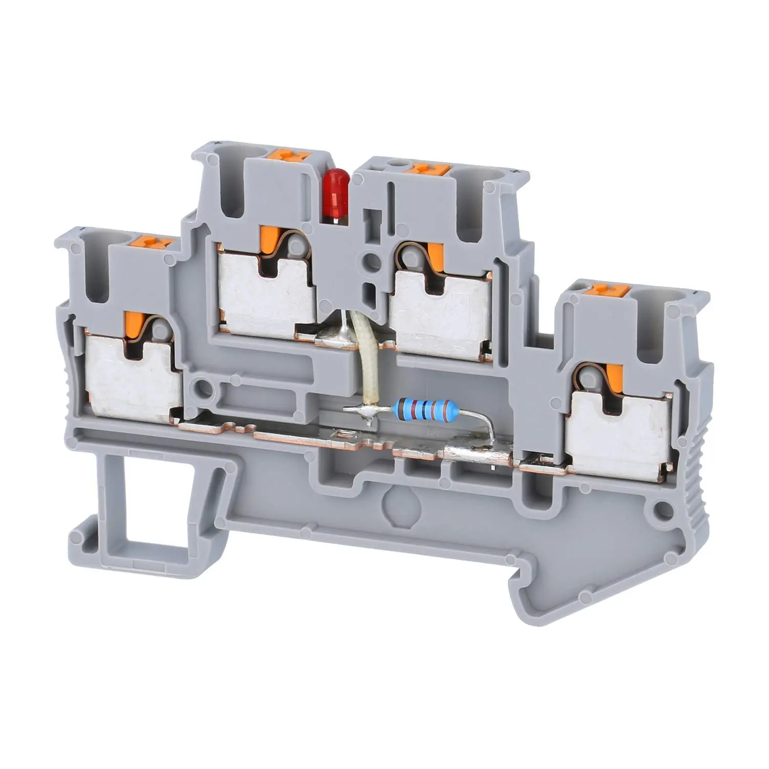 Produktfoto 1 von 3211469 Phoenix Contact Dioden-Doppelstockklemme PTTB 2,5-LA60 RD mit Leuchtanzeige für 30-60V, Push-In-Anschluss Nennspannung 500V