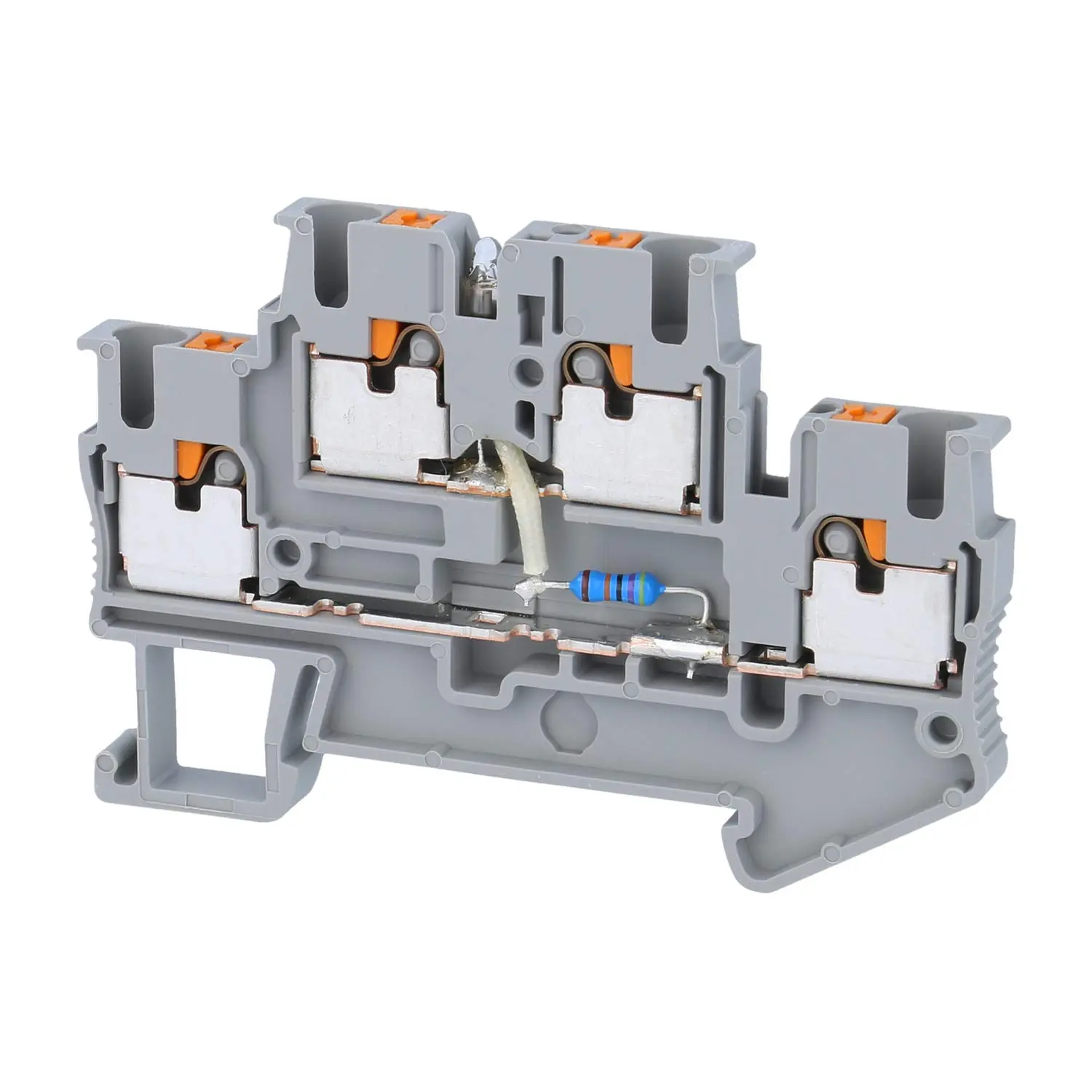 Produktfoto 1 von 3211472 Phoenix Contact Dioden-Doppelstockklemme PTTB 2,5-LA230 RD mit Leuchtanzeige für 110-250V, Push-In-Anschluss Nennspannung 500V