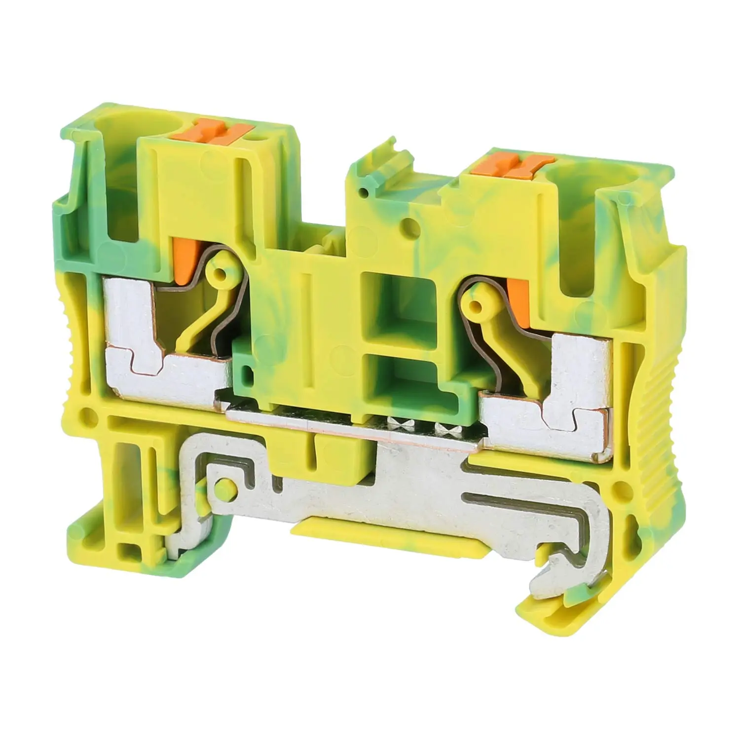 Produktfoto 1 von 3211822 Phoenix Contact Schutzleiter-Reihenklemme PT 6 PE Push-In-Anschluss Querschnitt starr 0,5mm² - 10mm² AWG20 - AWG8