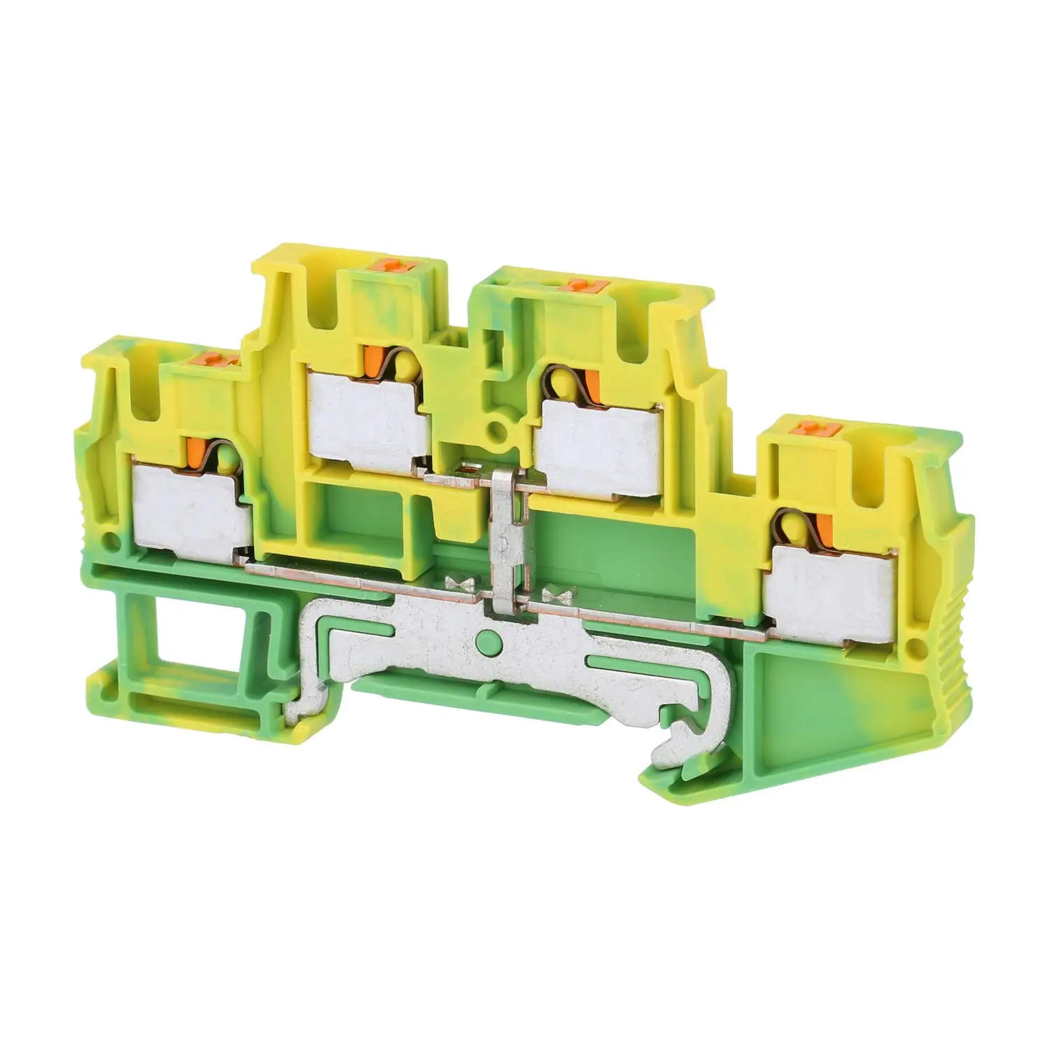 Produktfoto 1 von 3211854 Phoenix Contact Schutzleiter-Doppelstockklemme PTTB 4 PE Push-In-Anschluss Querschnitt starr 0,2mm² - 6mm² AWG24 - AWG10