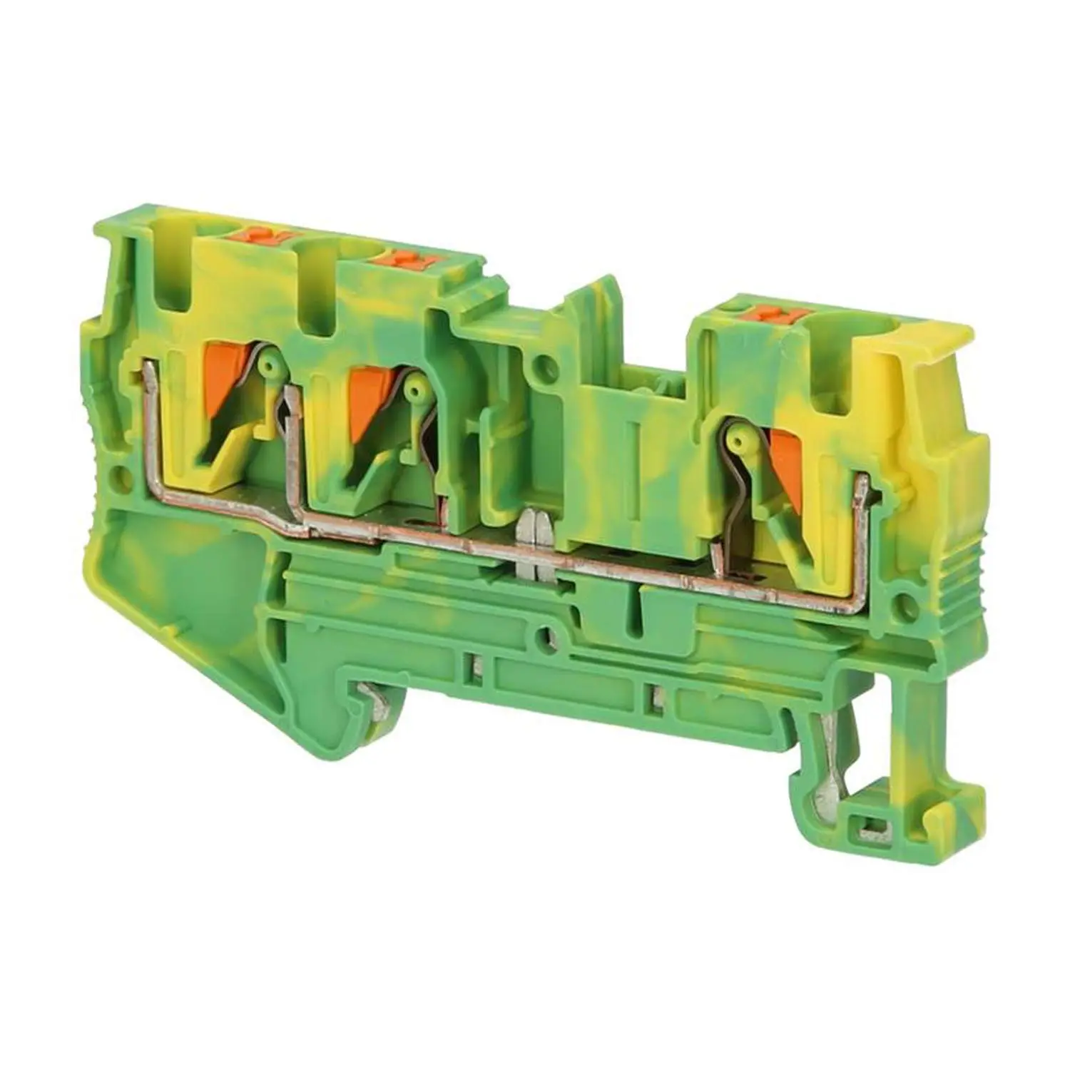 Produktfoto 1 von 3211809 Phoenix Contact Schutzleiter-Reihenklemme PT 4-QUATTRO PE Push-In-Anschluss Querschnitt starr 0,2mm² - 6mm² AWG24 - AWG10