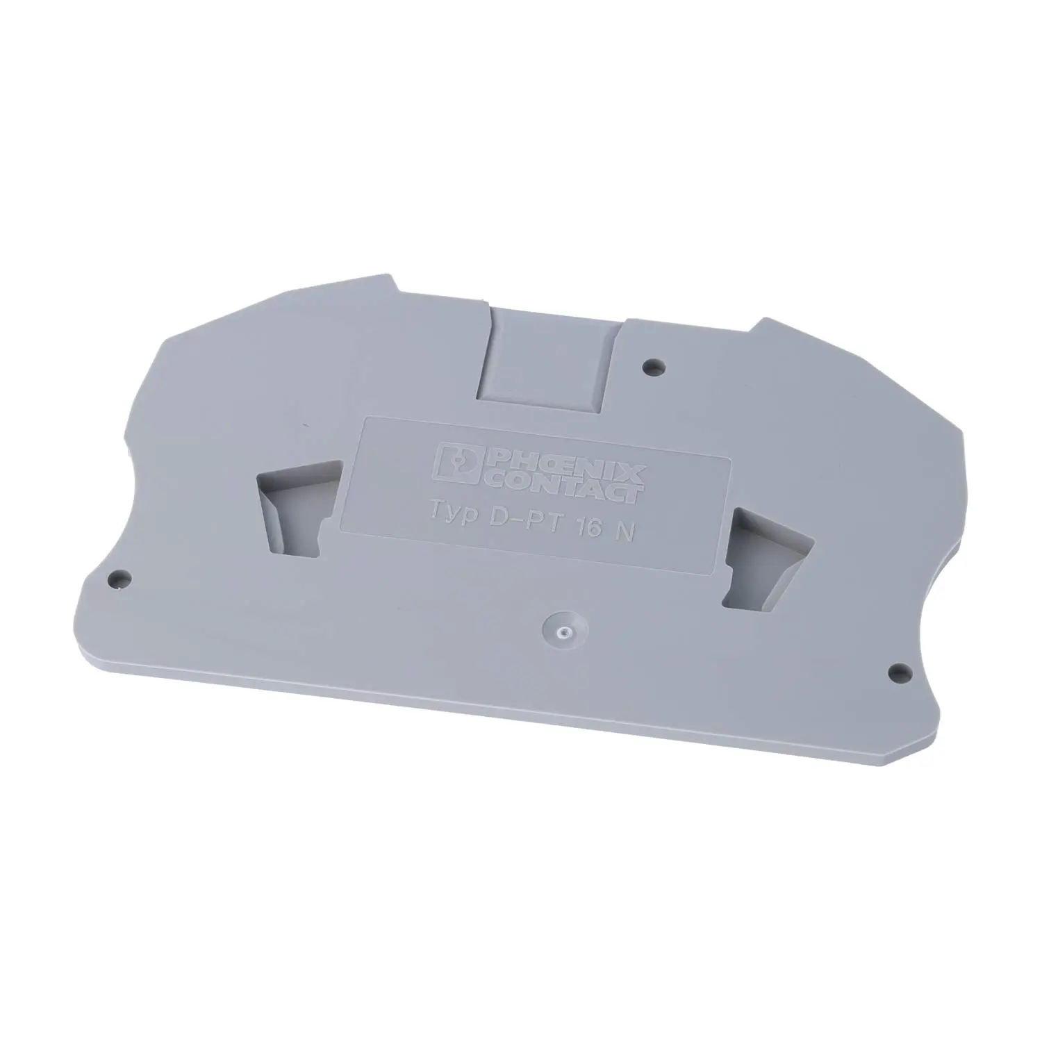 Produktfoto 1 von 3212060 Phoenix Contact Abschlussdeckel D-PT 16 N grau, Länge 75,4mm, Breite 2,2mm