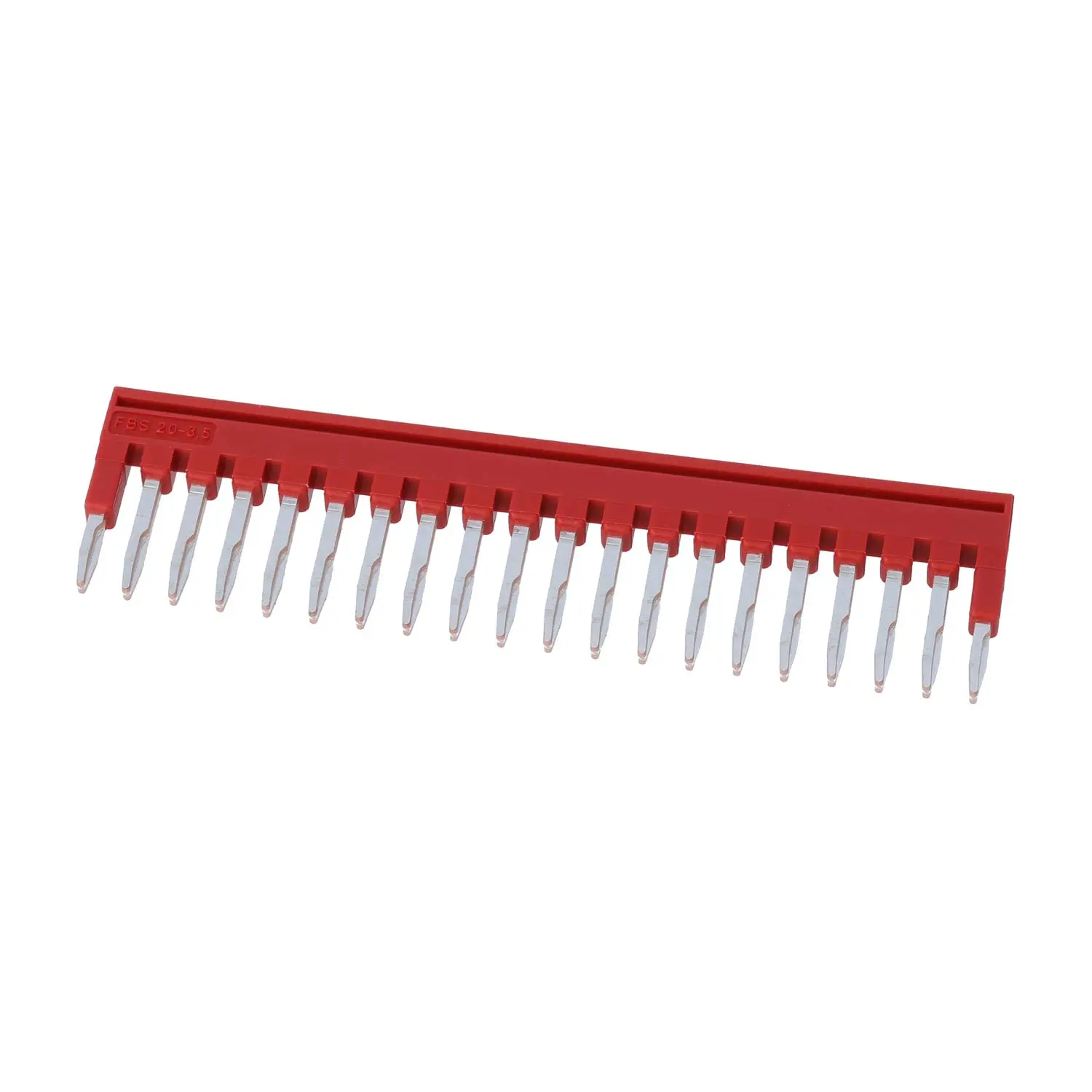 Produktfoto 1 von 3213069 Phoenix Contact Steckbrücke, Polzahl: 20, Farbe: rot Belastungsstrom max 17,5 A, Rastermaß 3,5 mm