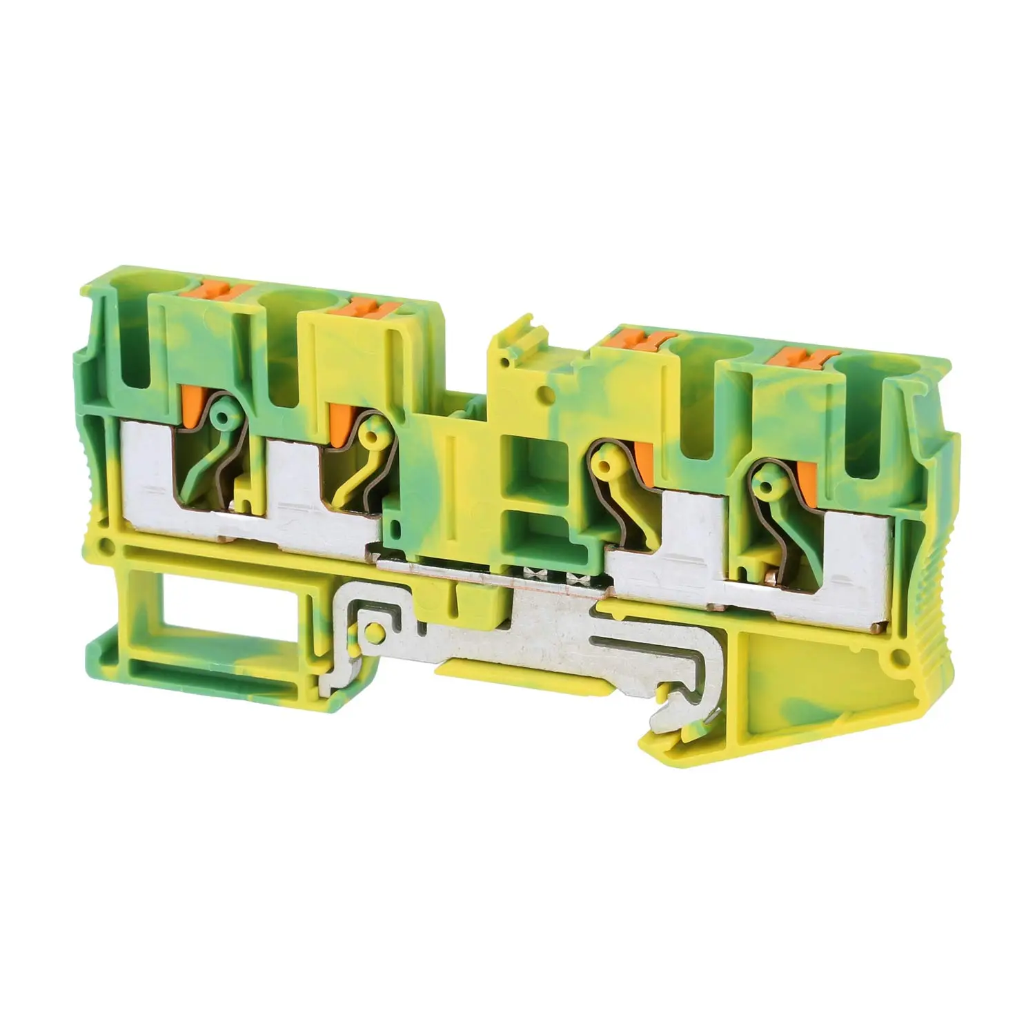 Produktfoto 1 von 3212950 Phoenix Contact Schutzleiter-Reihenklemme PT 6-QUATTRO PE Push-In-Anschluss Querschnitt starr 0,5mm² - 10mm² AWG20 - AWG8