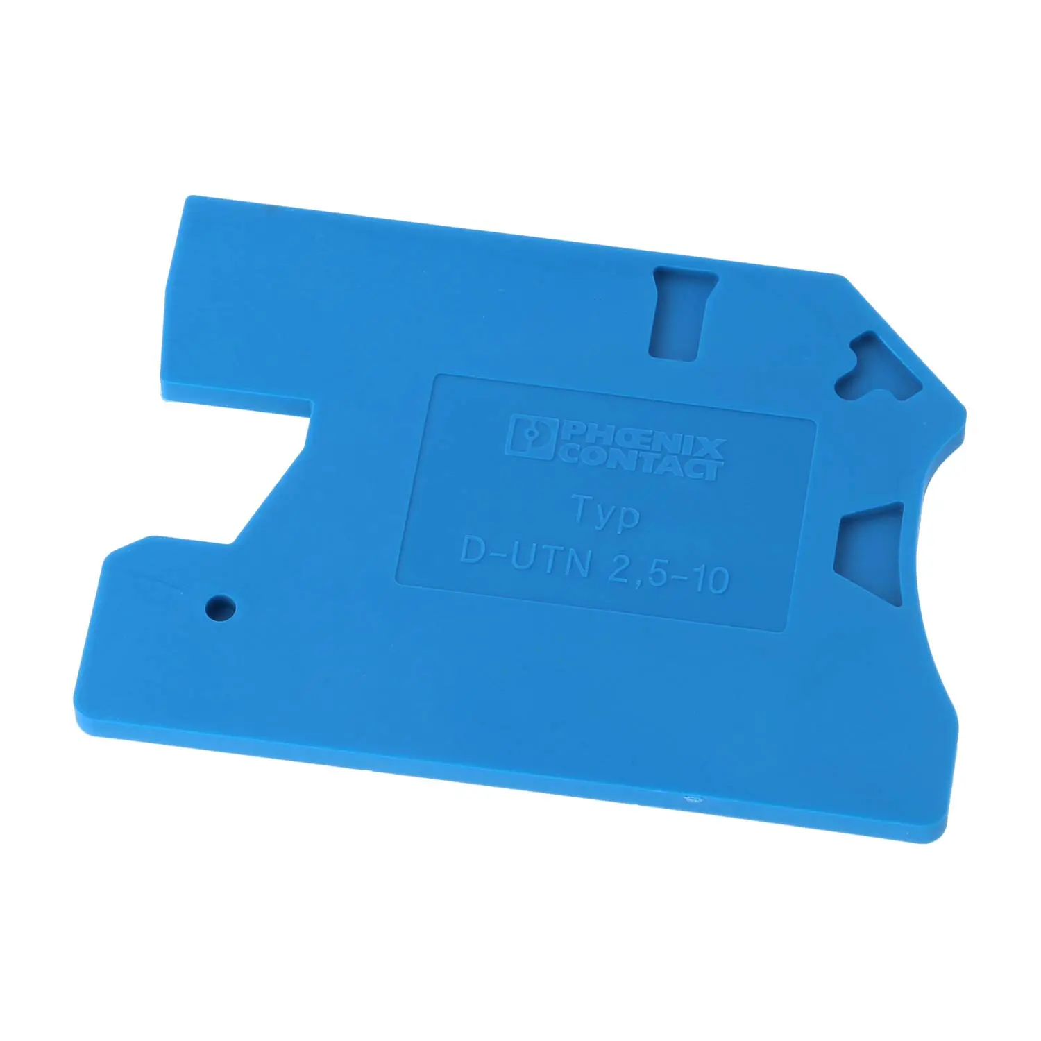 Produktfoto 1 von 3245079 Phoenix Contact Abschlussdeckel D-UTN 2,5/10 Farbe blau, Werkstoff Polyamid (PA) passend für UTN 2,5, UTN 4, UTN 6, UTN 10