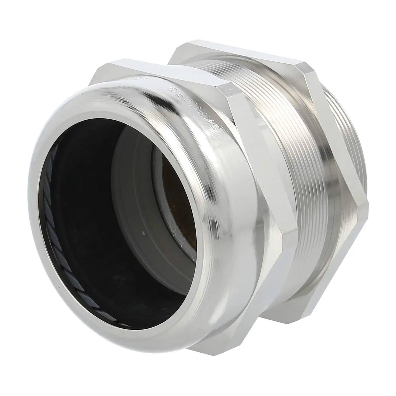 Produktfoto 1 von 53112681 LAPP Verschraubung EMV-BRUSH M63x1,5 SSC-M63 mit EMV-Bürste Messing (CuZn) vernickelt Gewindelänge 15,0mm