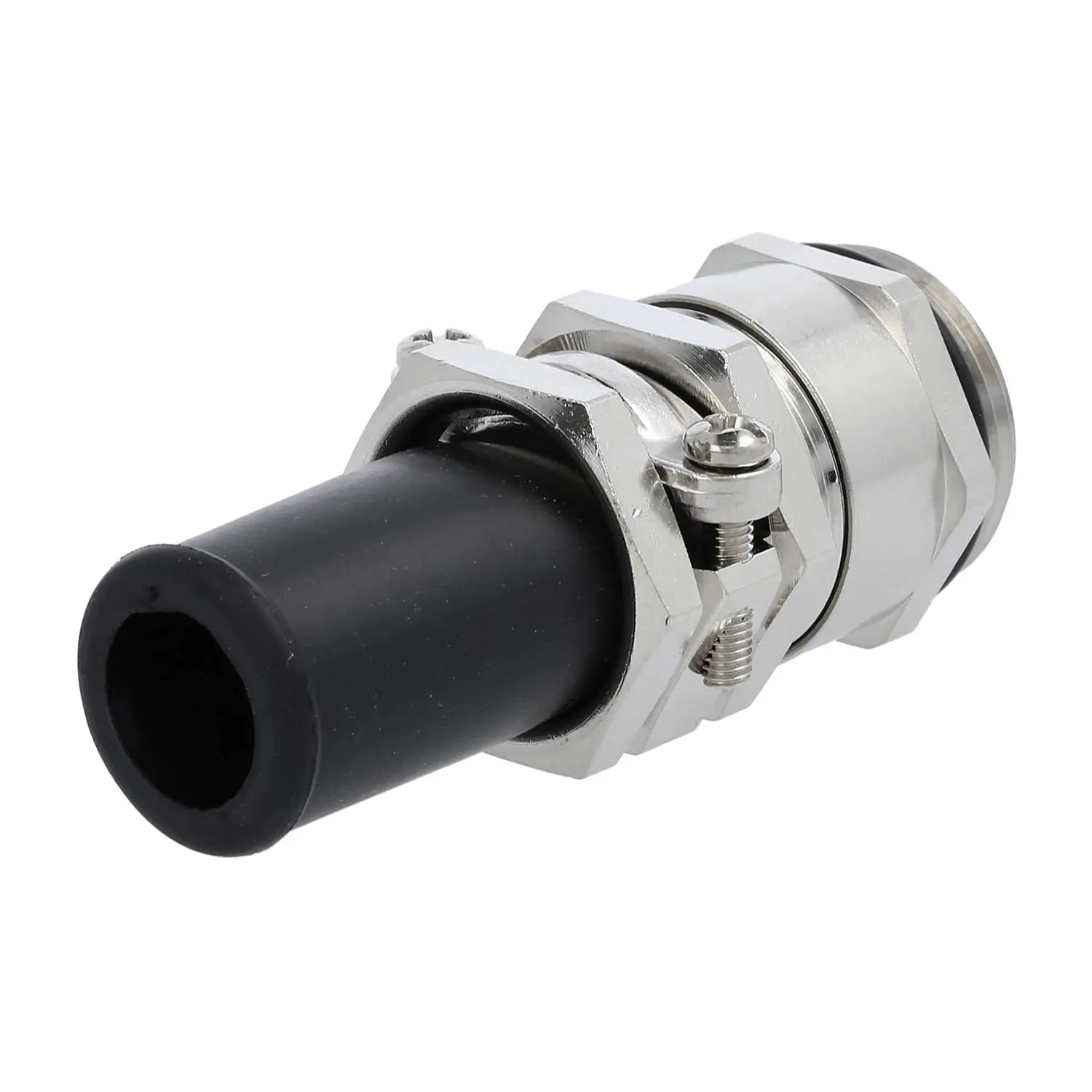 Produktfoto 1 von 52001090 LAPP Verschraubung mit Biegeschutz PG21x1,588 ZBK-21/2 Sechskant-Zwischenstutzen Messing (CuZn) vernickelt Gewindelänge 7,0mm