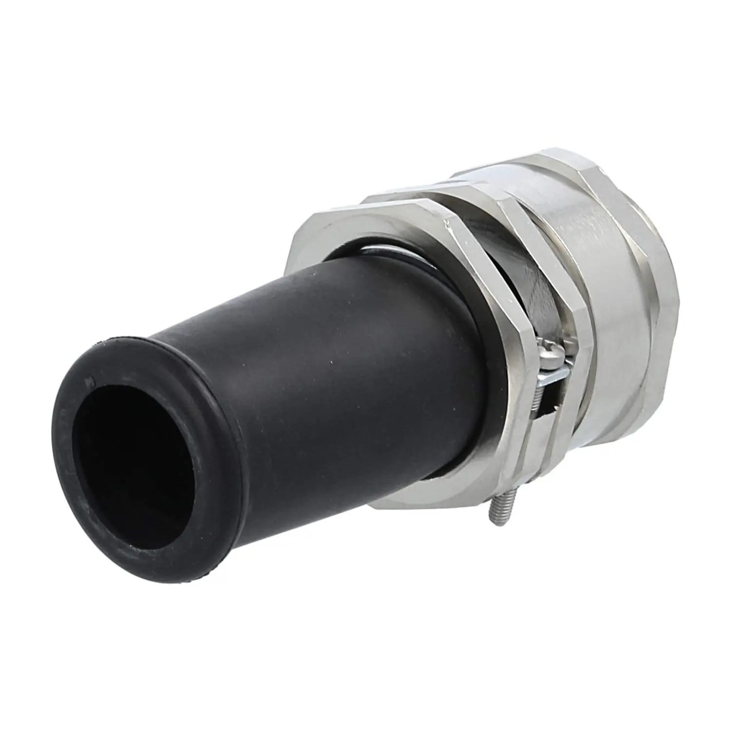 Produktfoto 1 von 52106550 LAPP Verschraubung mit Biegeschutz M32x1,5 ZBKM-32/2 Sechskant-Zwischenstutzen Messing (CuZn) vernickelt Gewindelänge 8,0mm