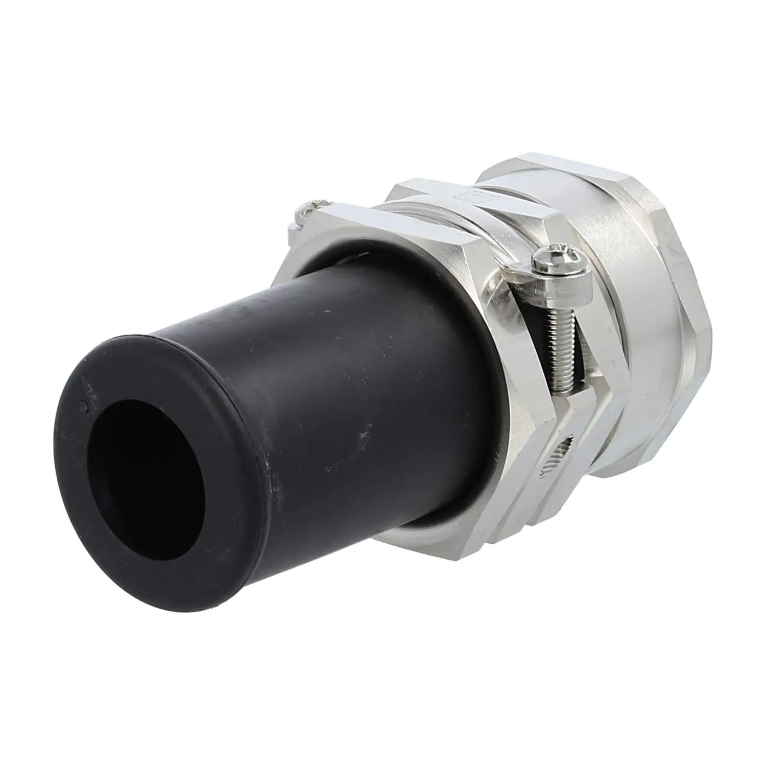 Produktfoto 1 von 52106560 LAPP Verschraubung mit Biegeschutz M40x1,5 ZBKM-40/1 Sechskant-Zwischenstutzen Messing (CuZn) vernickelt Gewindelänge 9,0mm