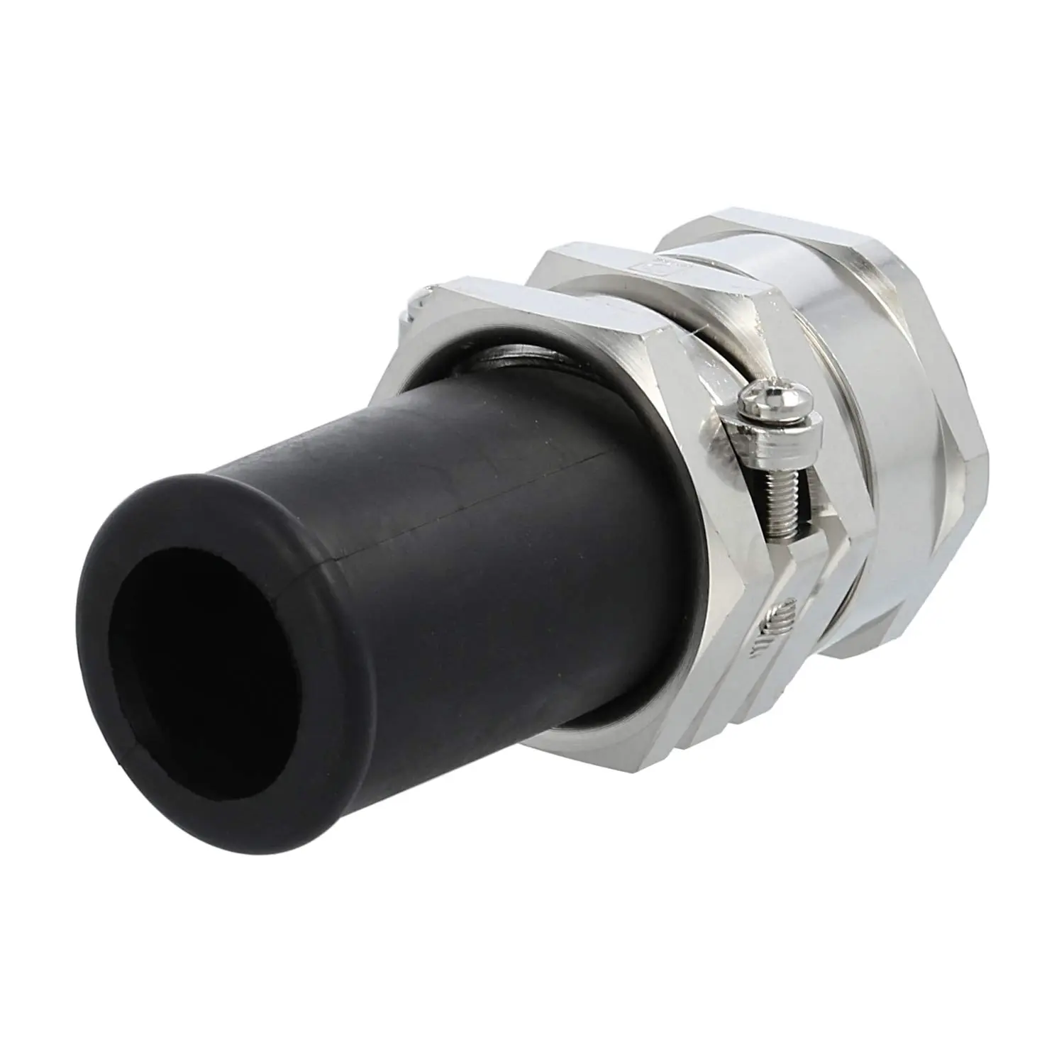 Produktfoto 1 von 52106570 LAPP Verschraubung mit Biegeschutz M40x1,5 ZBKM-40/2 Sechskant-Zwischenstutzen Messing (CuZn) vernickelt Gewindelänge 9,0mm