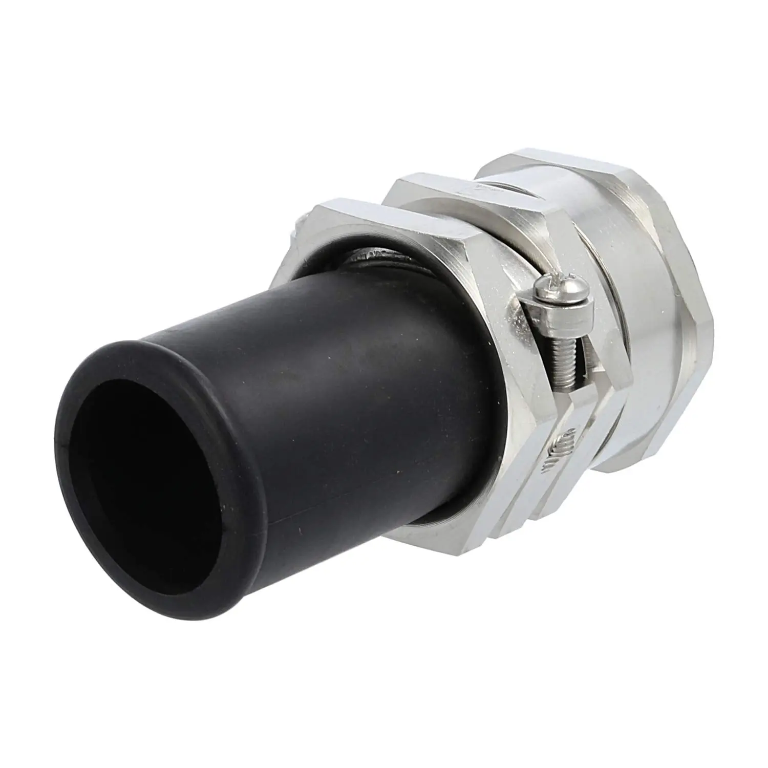 Produktfoto 1 von 52106580 LAPP Verschraubung mit Biegeschutz M40x1,5 ZBKM-40/3 Sechskant-Zwischenstutzen Messing (CuZn) vernickelt Gewindelänge 9,0mm