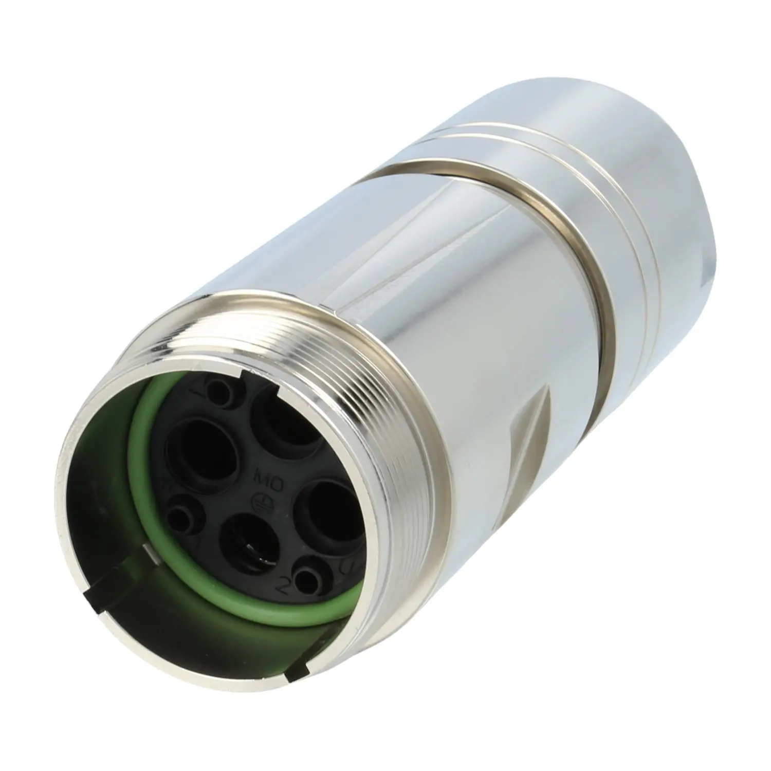 Produktfoto 1 von 1607500 Phoenix Contact M58 Kupplungssteckverbinder gerade Stift Crimpanschluss, Polzahl 3+2+PE Kabelabgang gerade, Klemmbereich 17,0mm - 25,0mm