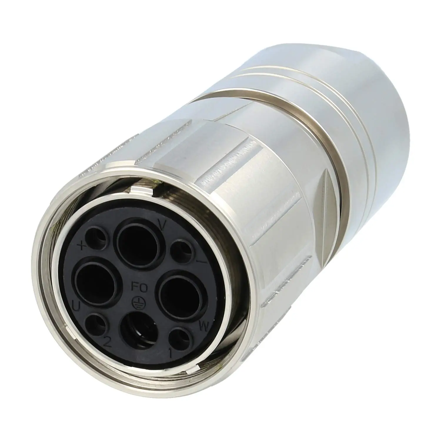 Produktfoto 1 von 1607508 Phoenix Contact M58 Kabelsteckverbinder gerade Buchse Crimpanschluss, Polzahl 3+4+PE Kabelabgang gerade, Klemmbereich 17,0mm - 25,0mm