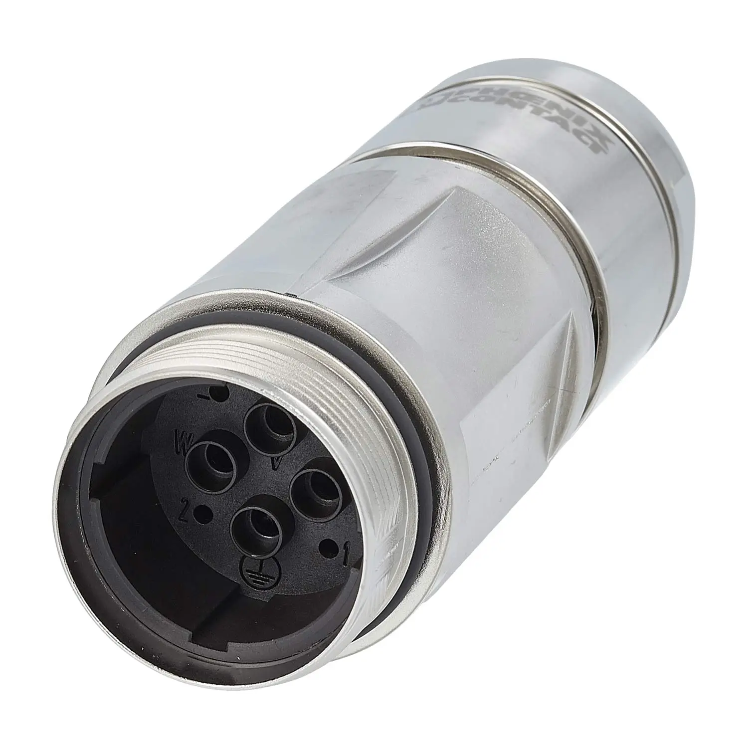 Produktfoto 1 von 1613432 Phoenix Contact M40 Kupplungssteckverbinder gerade Stift Crimpanschluss, Polzahl 3+4+PE Kabelabgang gerade, Klemmbereich 9,0mm - 20,5mm
