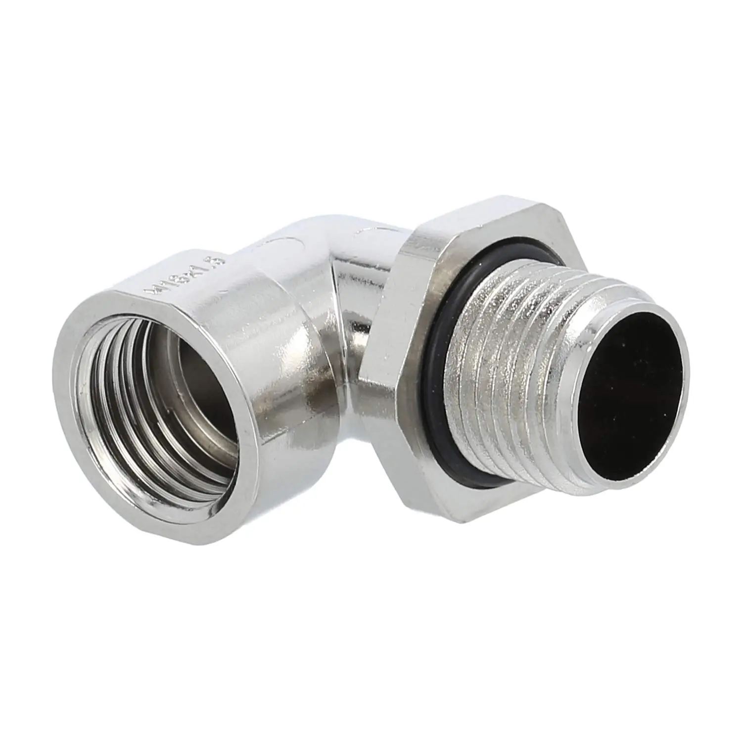Produktfoto 1 von Winkelverschraubung M16x1,5 KMW-M16 Zink-Druckguss vernickelt Gewindelänge 16,0mm