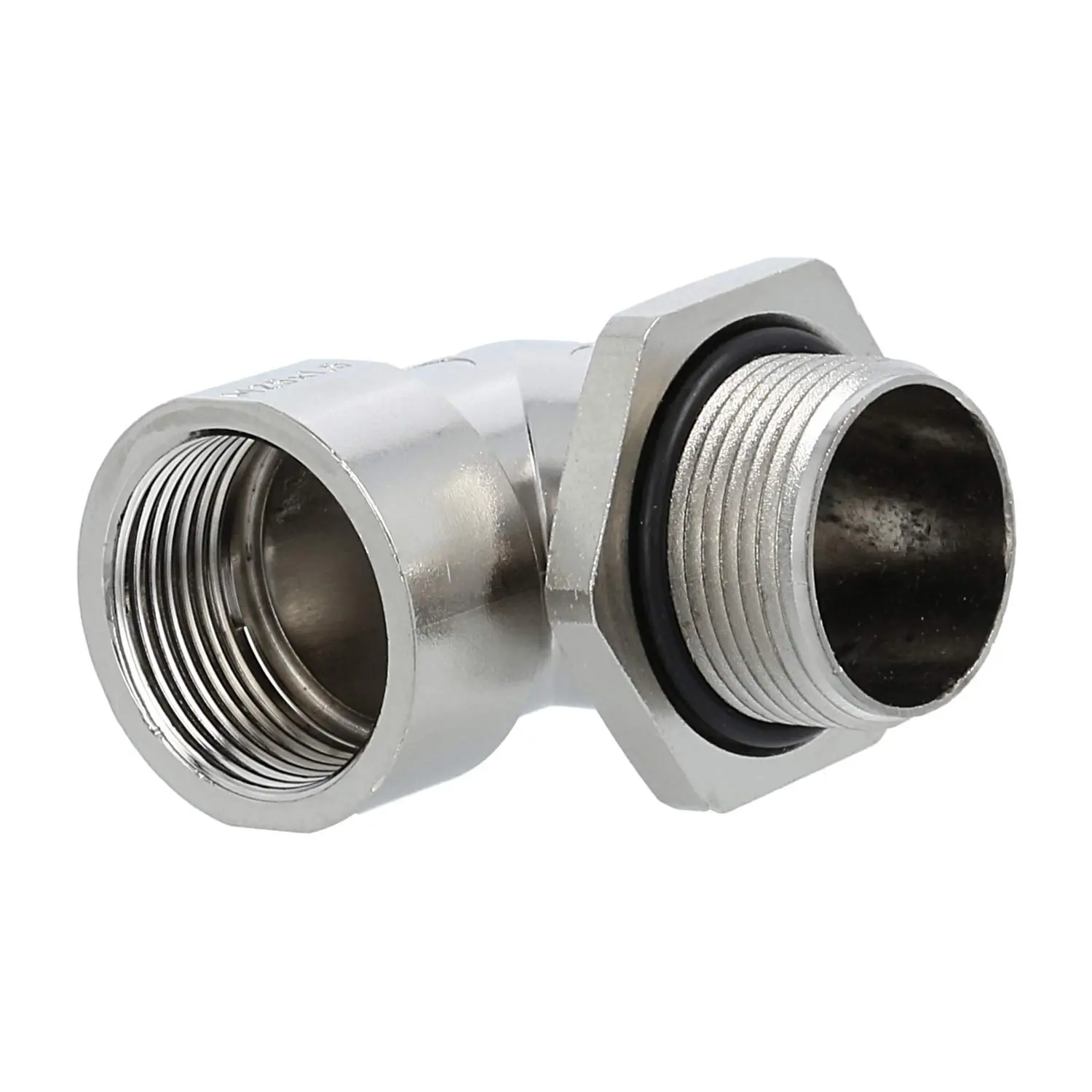 Produktfoto 1 von Winkelverschraubung M25x1,5 KMW-M25 Zink-Druckguss vernickelt Gewindelänge 16,5mm
