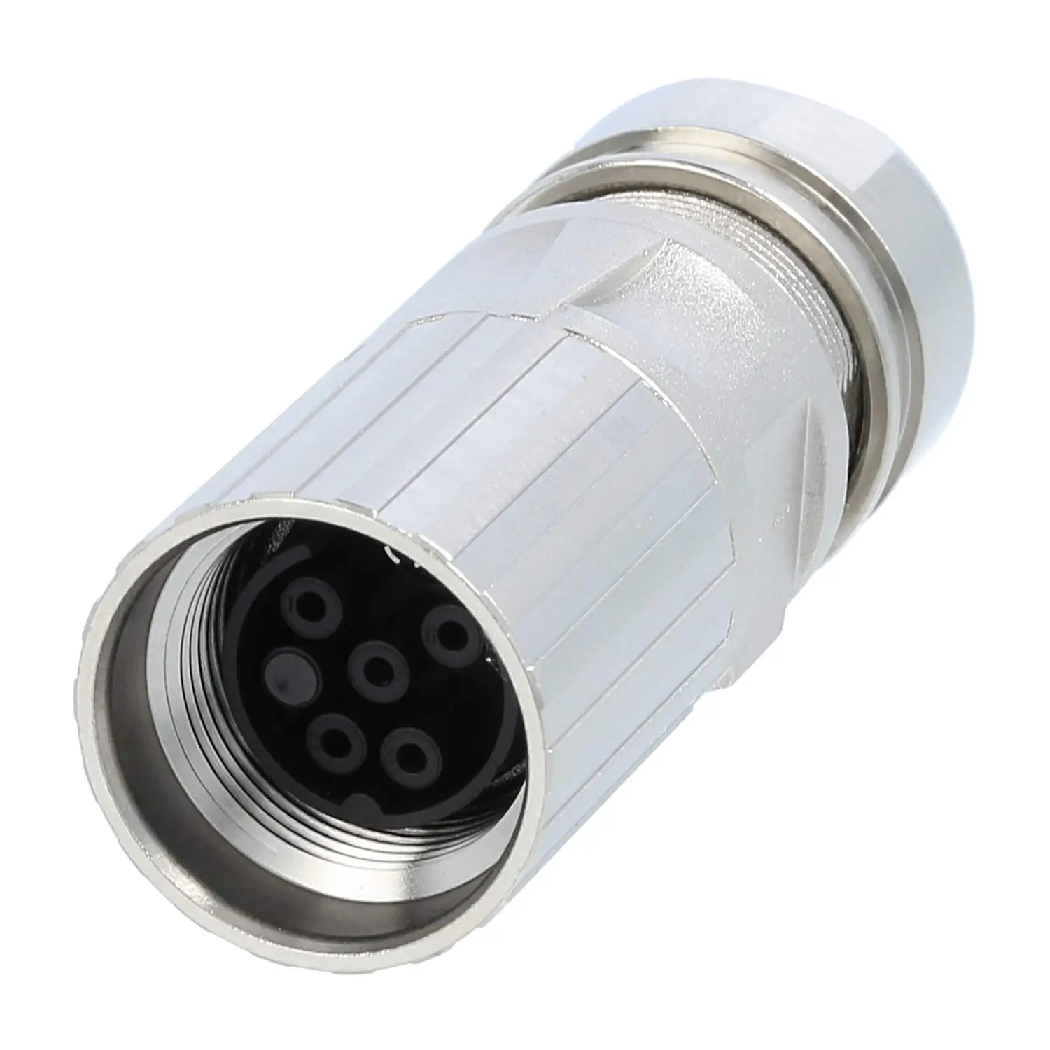 Produktfoto 1 von M17 Kabelsteckverbinder gerade Buchse Crimpanschluss, Polzahl 5+PE Kabelabgang gerade, Klemmbereich 8,0mm - 10,0mm