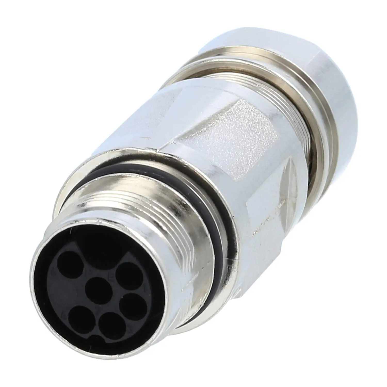 Produktfoto 1 von M17 Kupplungssteckverbinder gerade Stift Crimpanschluss, Polzahl 5+PE Kabelabgang gerade, Klemmbereich 8,0mm - 10,0mm