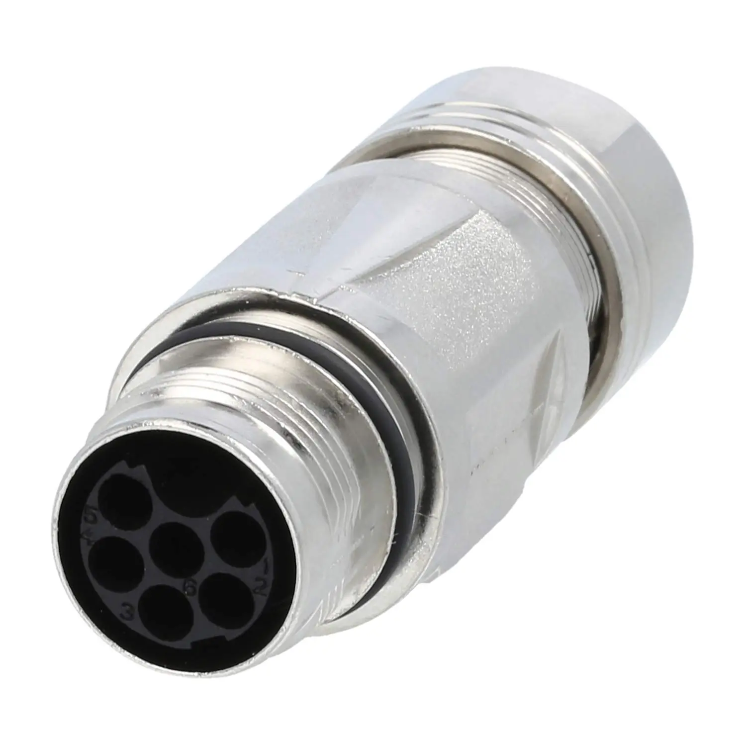 Produktfoto 1 von M17 Kupplungssteckverbinder gerade Stift Crimpanschluss, Polzahl 6+PE Kabelabgang gerade, Klemmbereich 8,0mm - 10,0mm