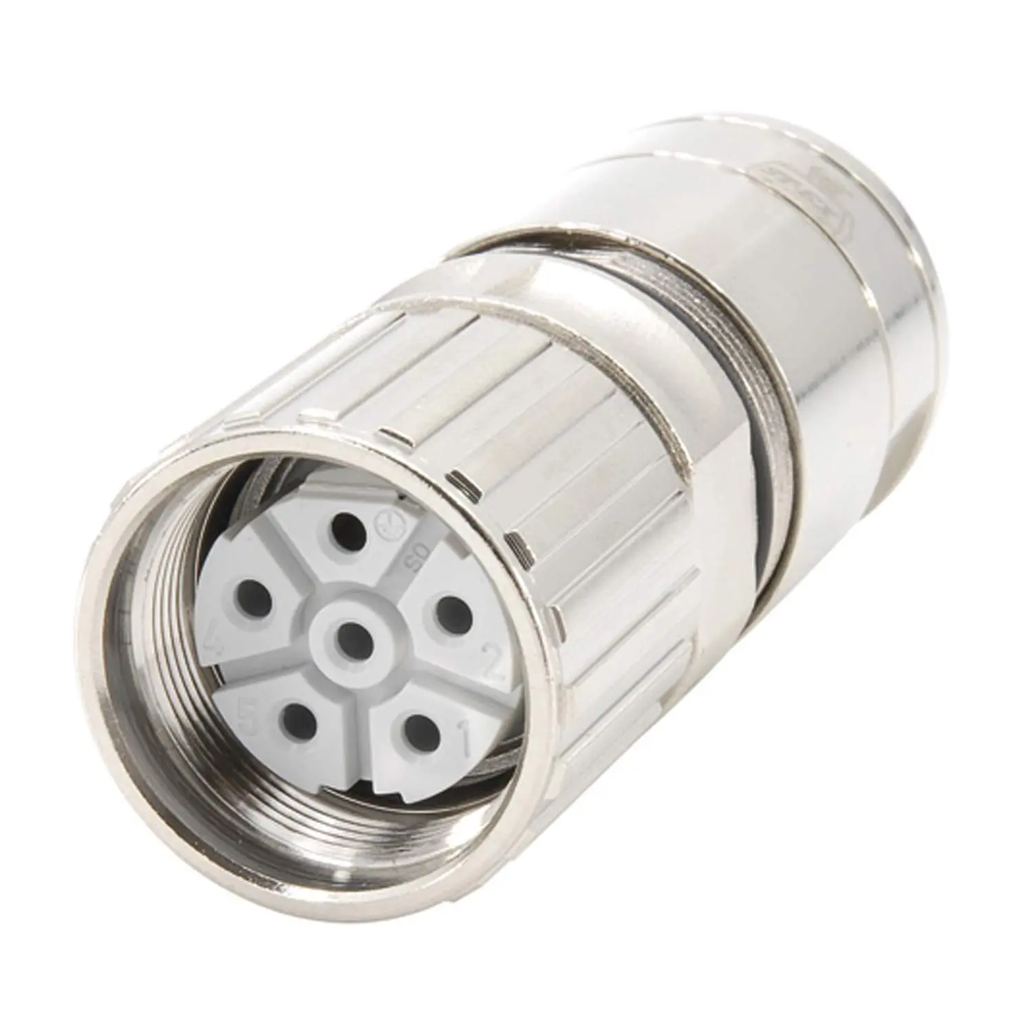 Produktfoto 1 von 1605532 Phoenix Contact M23 Kabelsteckverbinder gerade Buchse Crimpanschluss, Polzahl 5+PE Kabelabgang gerade, Klemmbereich 7,5mm - 14,0mm