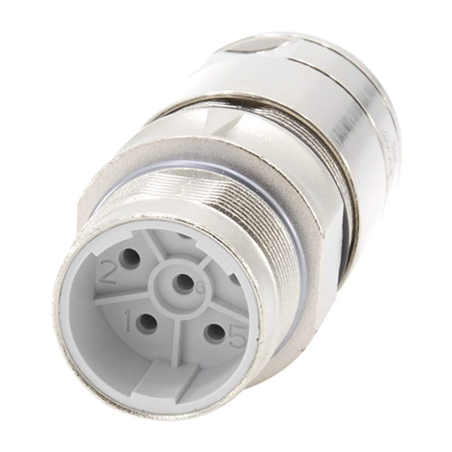 Produktfoto 1 von 1605499 Phoenix Contact M23 Kupplungssteckverbinder gerade Stift Crimpanschluss, Polzahl 5+PE Kabelabgang gerade, Klemmbereich 7,5mm - 14,0mm