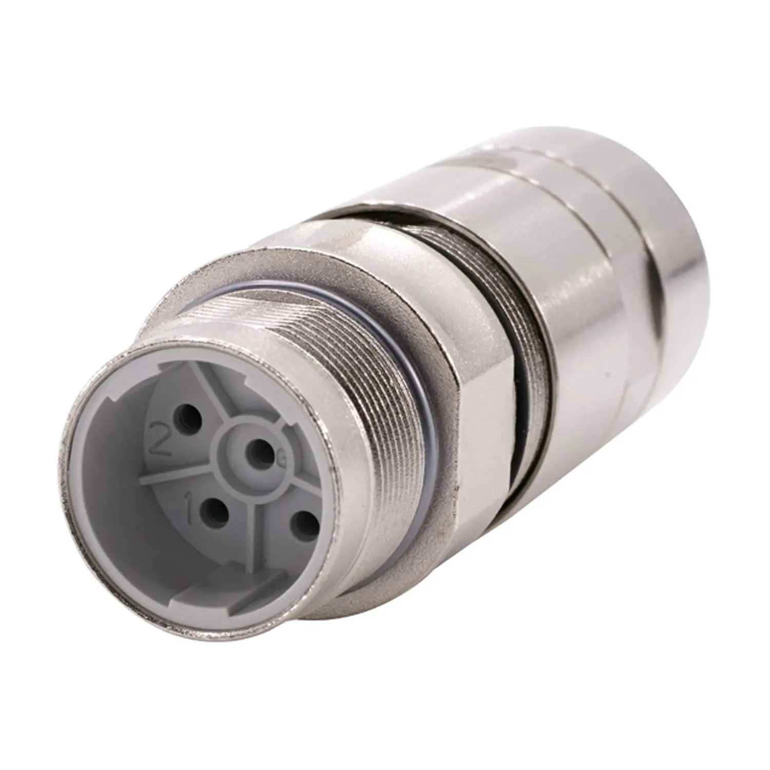 Produktfoto 1 von 1605510 Phoenix Contact M23 Kupplungssteckverbinder gerade Stift Crimpanschluss, Polzahl 5+PE Kabelabgang gerade, Klemmbereich 7,5mm - 18,0mm