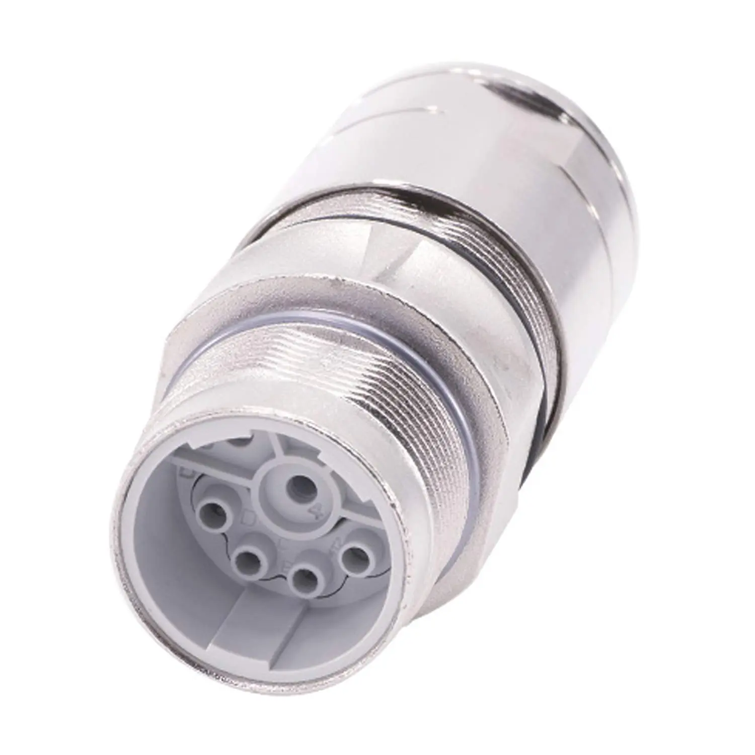Produktfoto 1 von 1605575 Phoenix Contact M23 Kupplungssteckverbinder gerade Stift Crimpanschluss, Polzahl 3+4+PE Kabelabgang gerade, Klemmbereich 7,5mm - 14,0mm