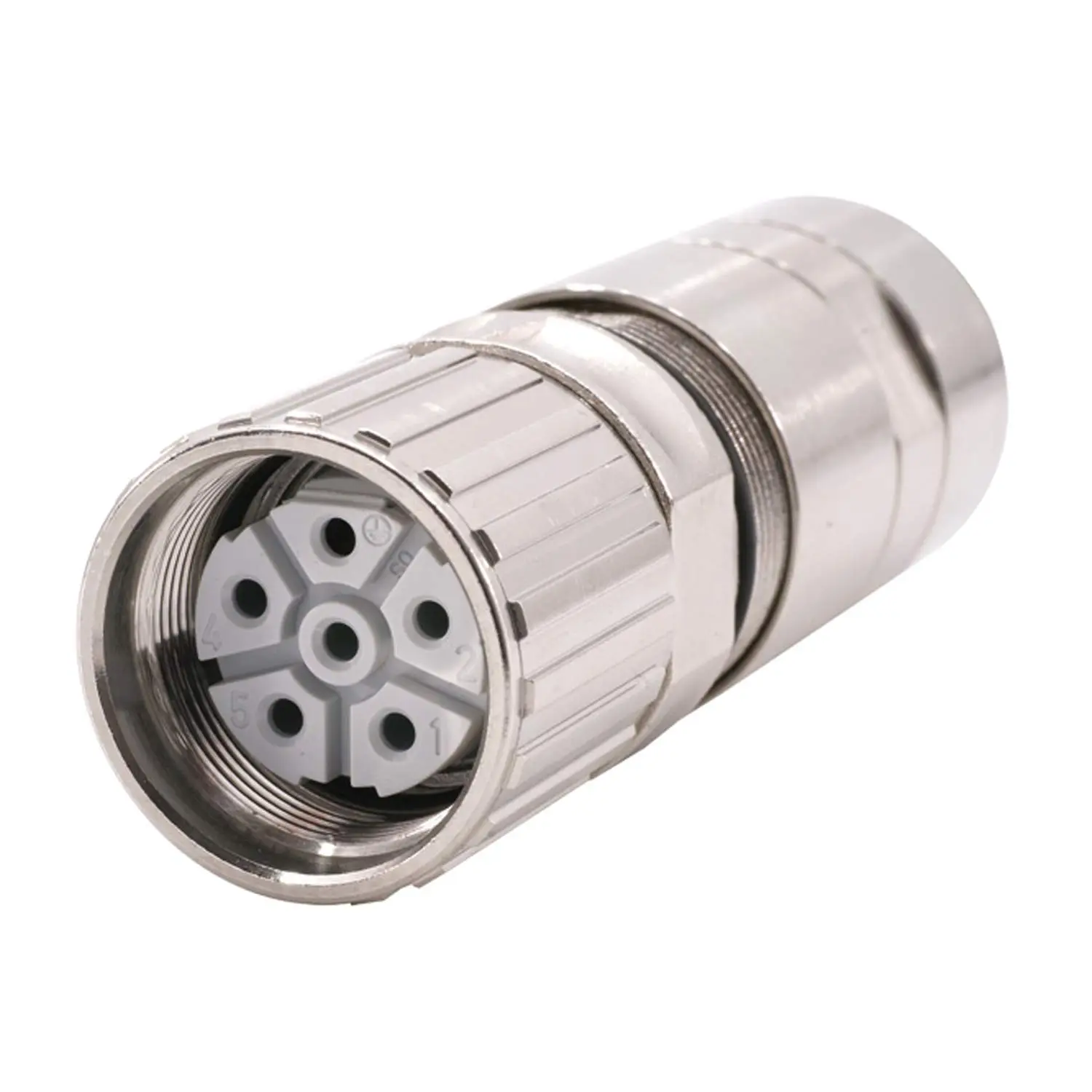 Produktfoto 1 von 1605549 Phoenix Contact M23 Kabelsteckverbinder gerade Buchse Crimpanschluss, Polzahl 5+PE Kabelabgang gerade, Klemmbereich 7,5mm - 18,0mm