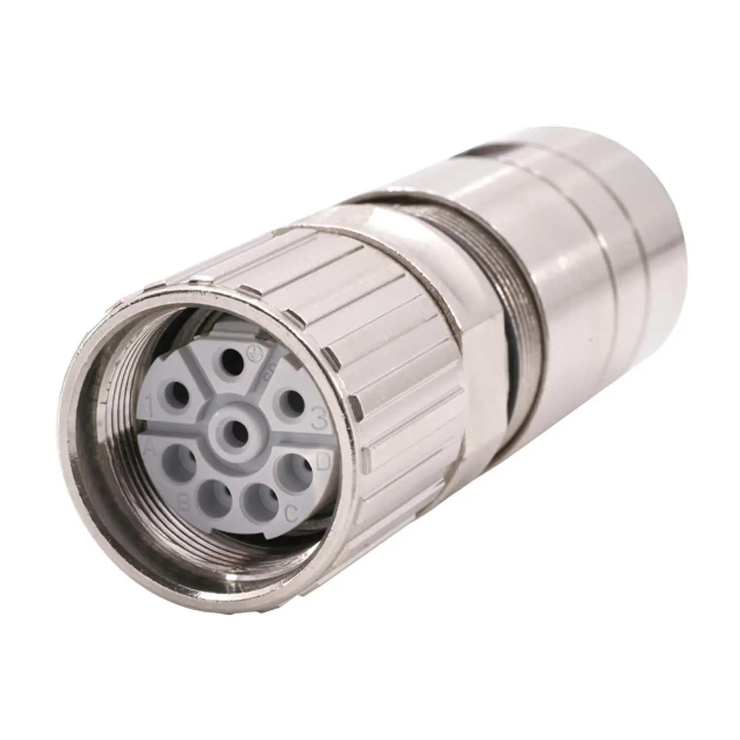 Produktfoto 1 von 1605617 Phoenix Contact M23 Kabelsteckverbinder gerade Buchse Crimpanschluss, Polzahl 3+4+PE Kabelabgang gerade, Klemmbereich 7,5mm - 18,0mm