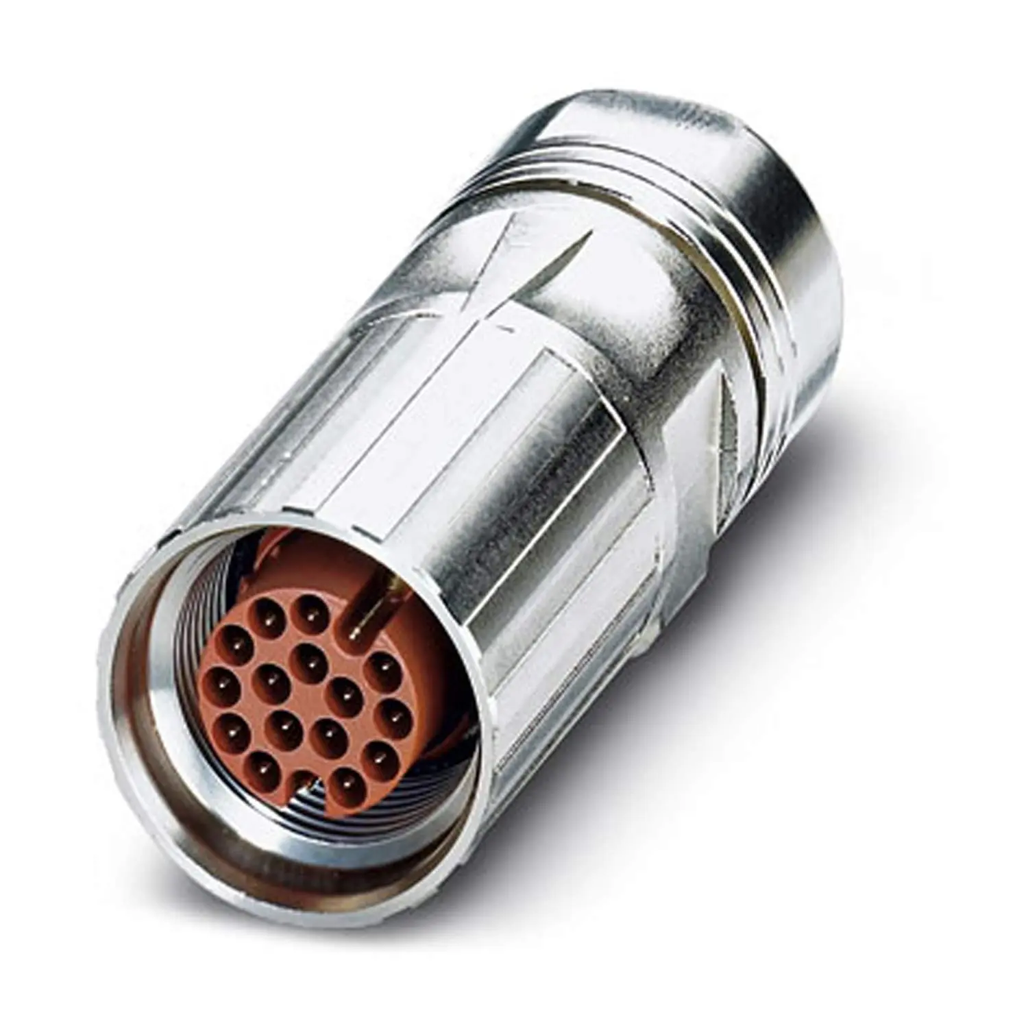 Produktfoto 1 von 1607624 Phoenix Contact M17 Kabelsteckverbinder gerade Stift Crimpanschluss, Polzahl 17-polig Kabelabgang gerade, Klemmbereich 5,0mm - 8,0mm