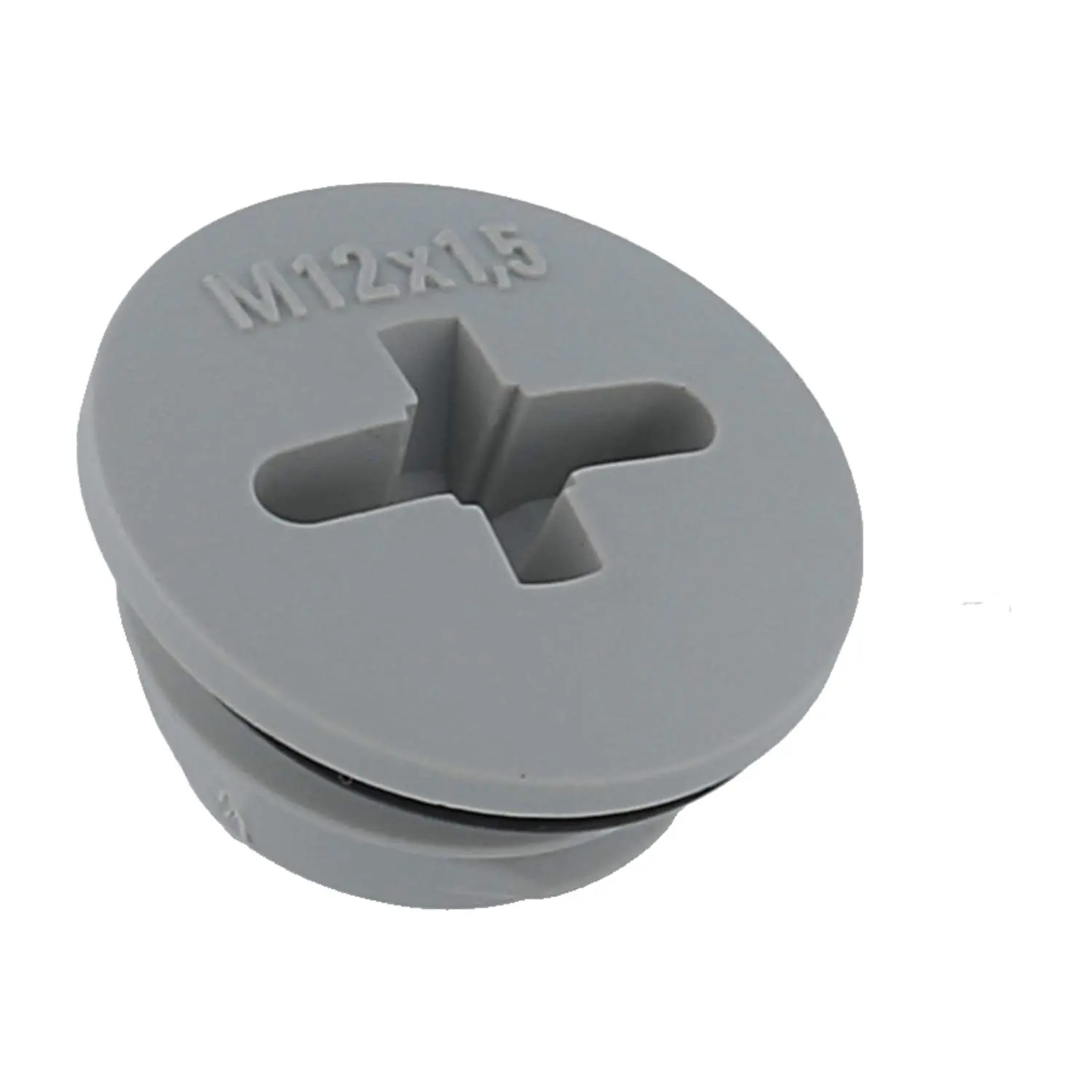 Produktfoto 1 von 10064634 WISKA Blindstopfen M12x1,5 KBR-M12 rund mit Kreuzschlitz inkl. O-Ring Polyamid (PA) Gewindelänge 6,0mm