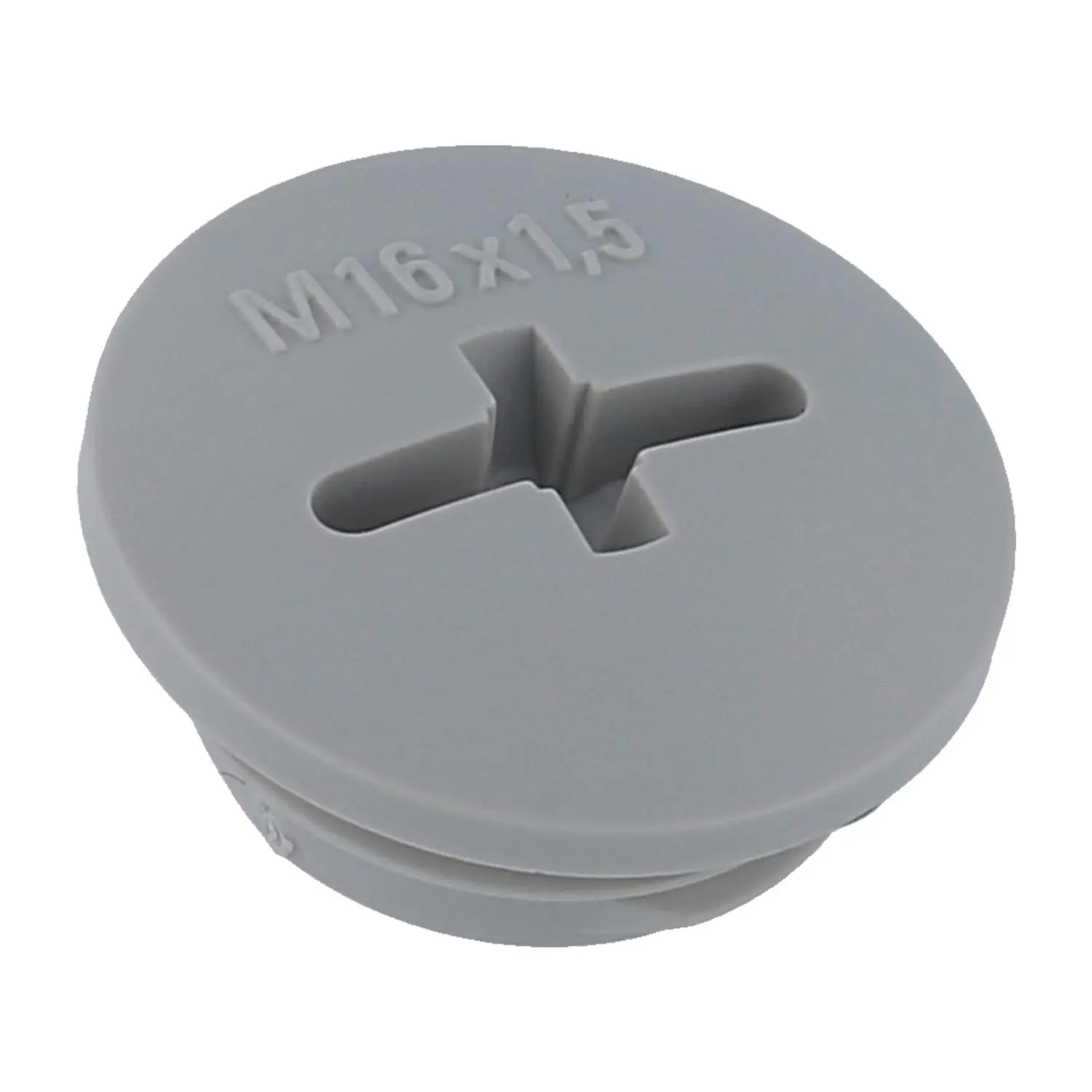 Produktfoto 1 von 10064635 WISKA Blindstopfen M16x1,5 KBR-M16 rund mit Kreuzschlitz inkl. O-Ring Polyamid (PA) Gewindelänge 6,0mm