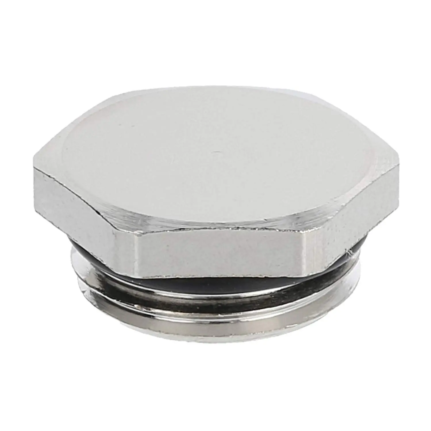 Produktfoto 1 von 10102189 WISKA Blindstopfen M16x1,5 MBS-M16 Sechskant inkl. O-Ring Messing (CuZn) vernickelt Gewindelänge 5,0mm