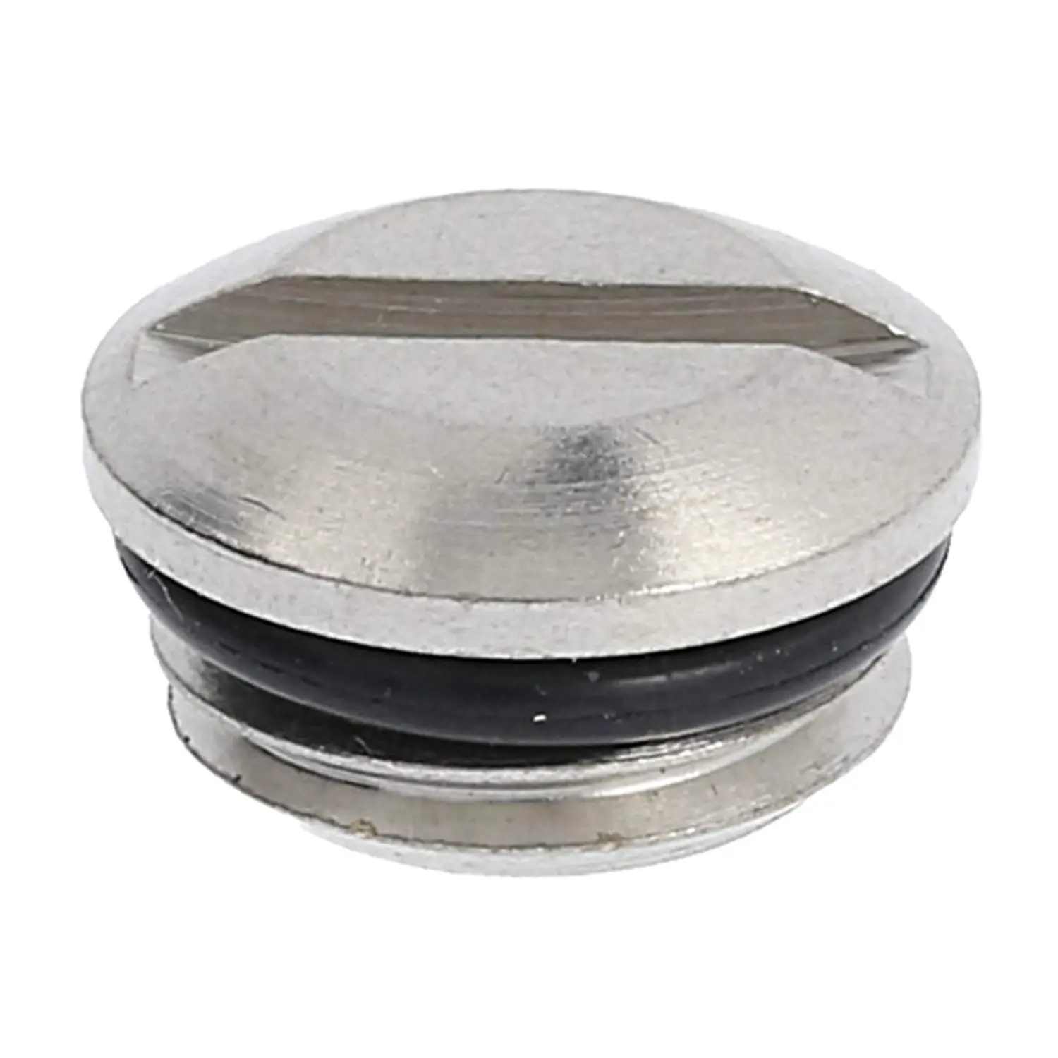 Produktfoto 1 von 10065080 WISKA Blindstopfen M12x1,5 MBR-M12 rund mit Schlitz inkl. O-Ring Messing (CuZn) vernickelt Gewindelänge 5,0mm