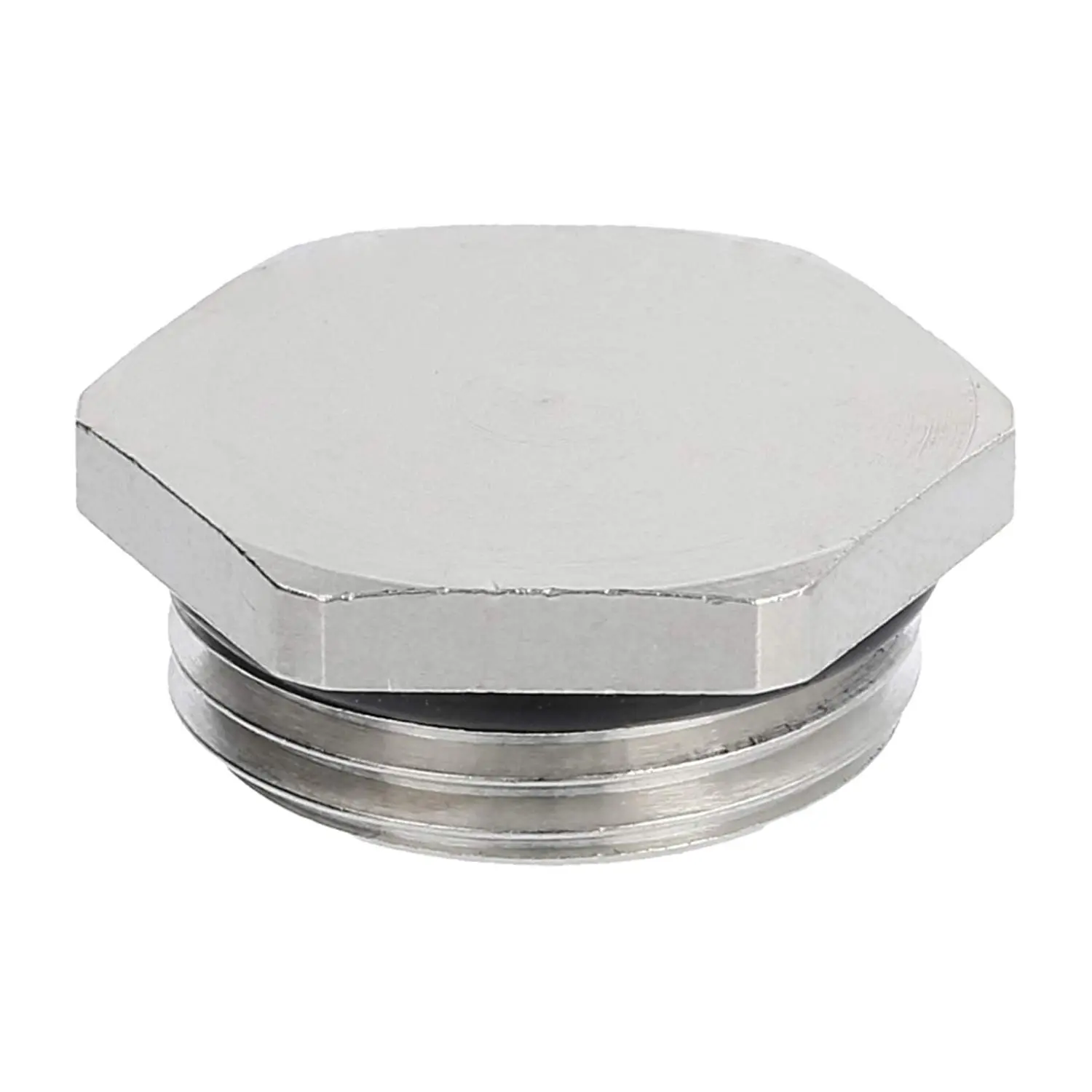 Produktfoto 1 von 10102190 WISKA Blindstopfen M20x1,5 MBS-M20 Sechskant inkl. O-Ring Messing (CuZn) vernickelt Gewindelänge 6,0mm