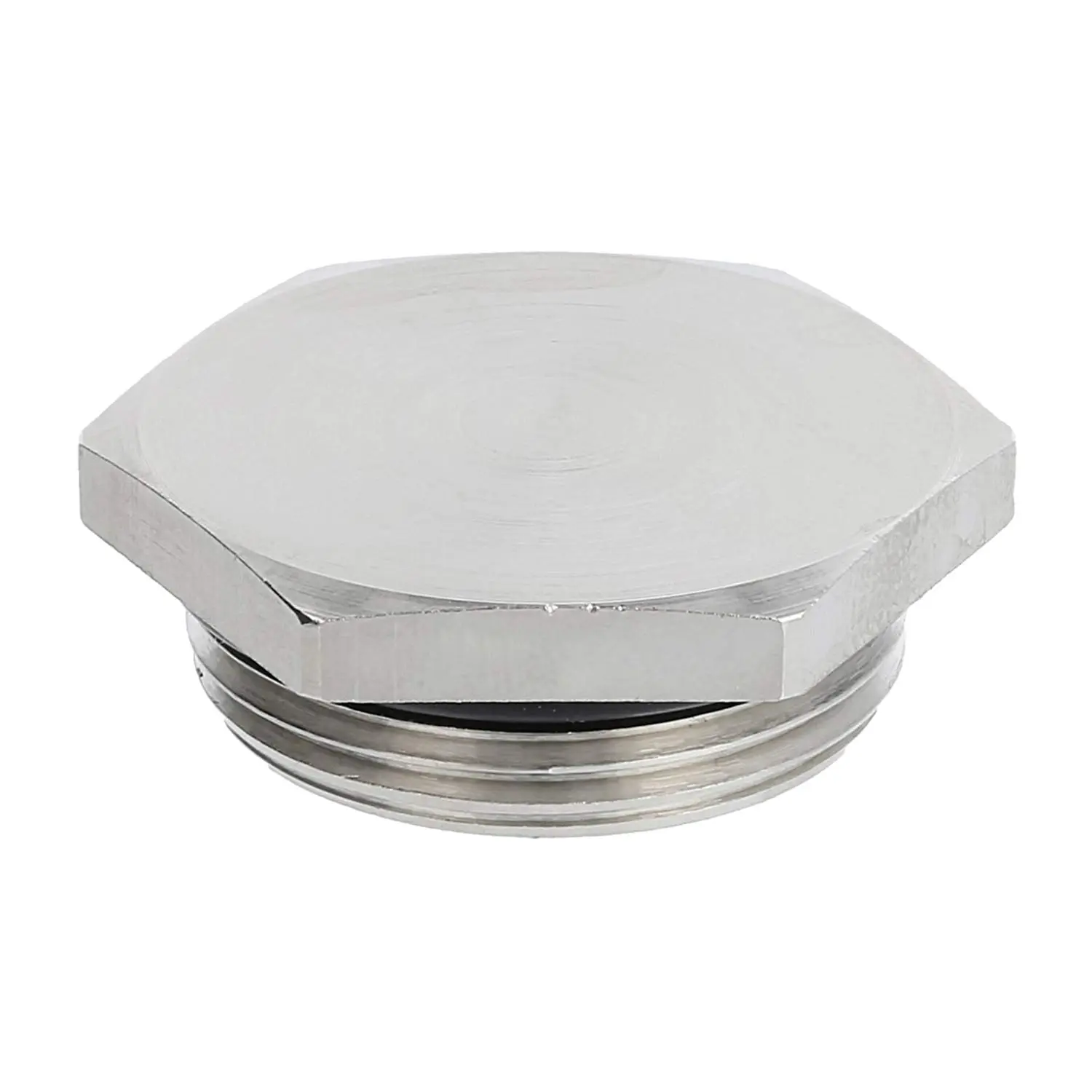 Produktfoto 1 von 10102191 WISKA Blindstopfen M25x1,5 MBS-M25 Sechskant inkl. O-Ring Messing (CuZn) vernickelt Gewindelänge 6,5mm