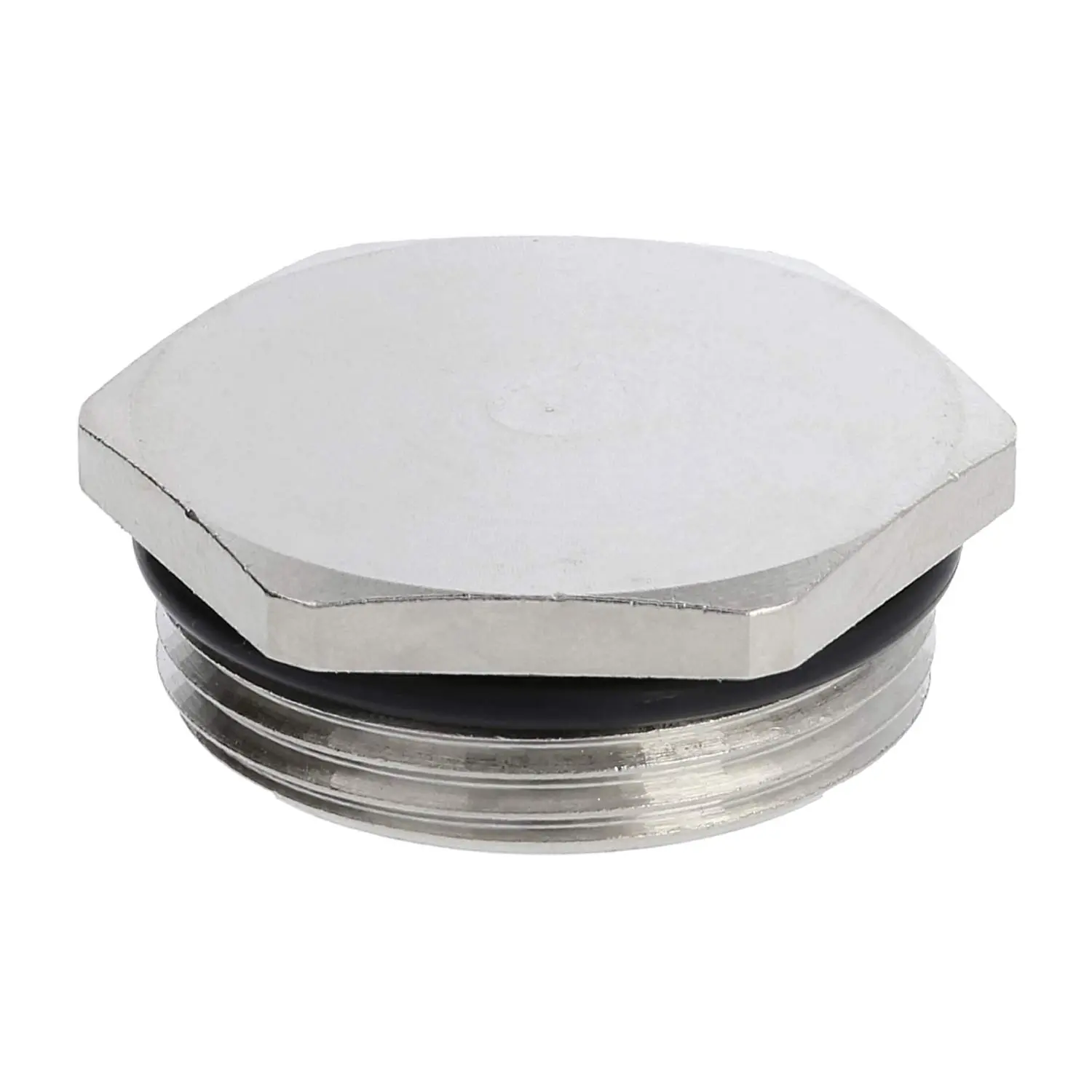 Produktfoto 1 von Blindstopfen PG21x1,588 MBS-21 Sechskant inkl. O-Ring Messing (CuZn) vernickelt Gewindelänge 8,0mm