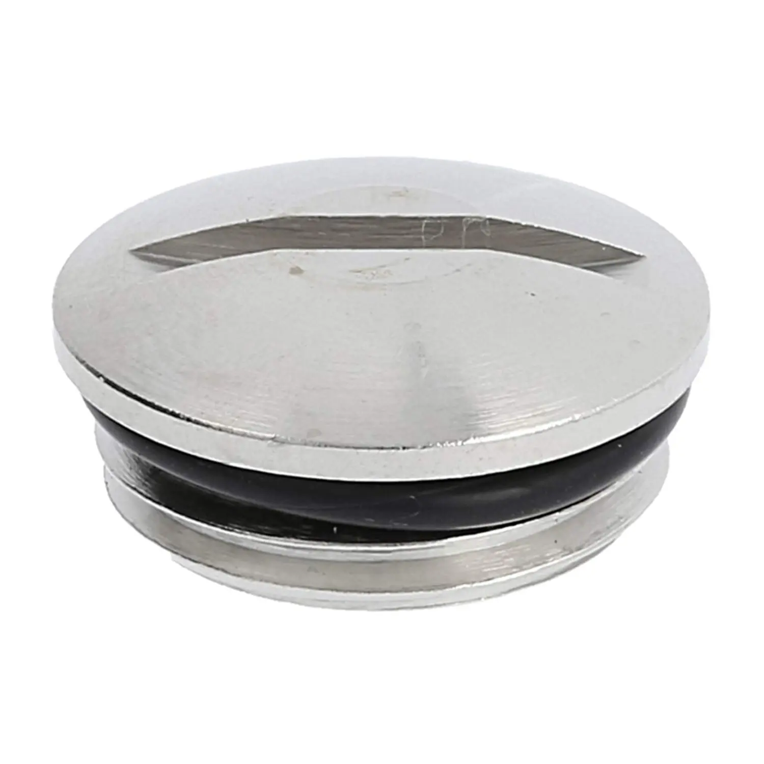 Produktfoto 1 von 10065081 WISKA Blindstopfen M16x1,5 MBR-M16 rund mit Schlitz inkl. O-Ring Messing (CuZn) vernickelt Gewindelänge 5,0mm