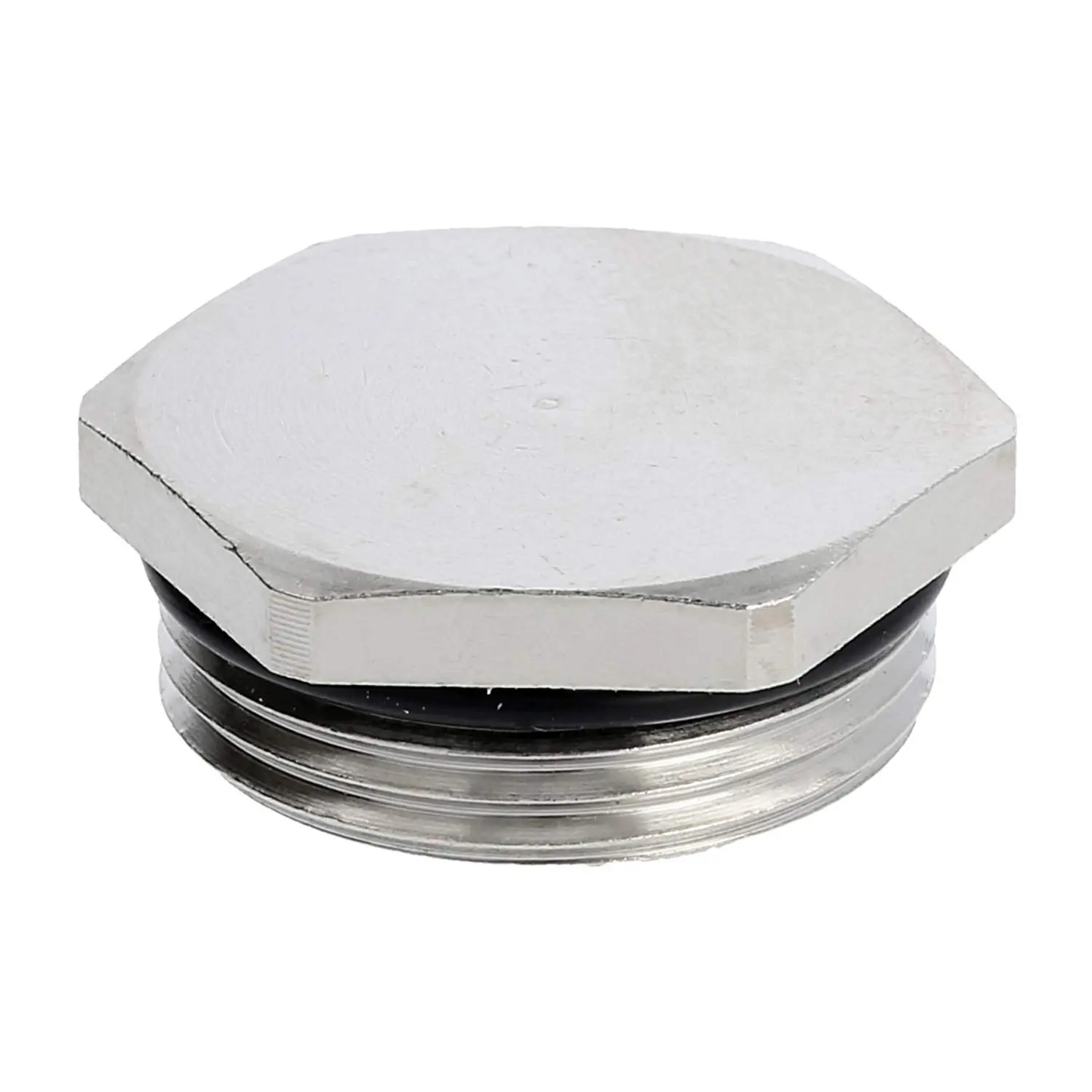 Produktfoto 1 von Blindstopfen PG16x1,41 MBS-16 Sechskant inkl. O-Ring Messing (CuZn) vernickelt Gewindelänge 6,5mm