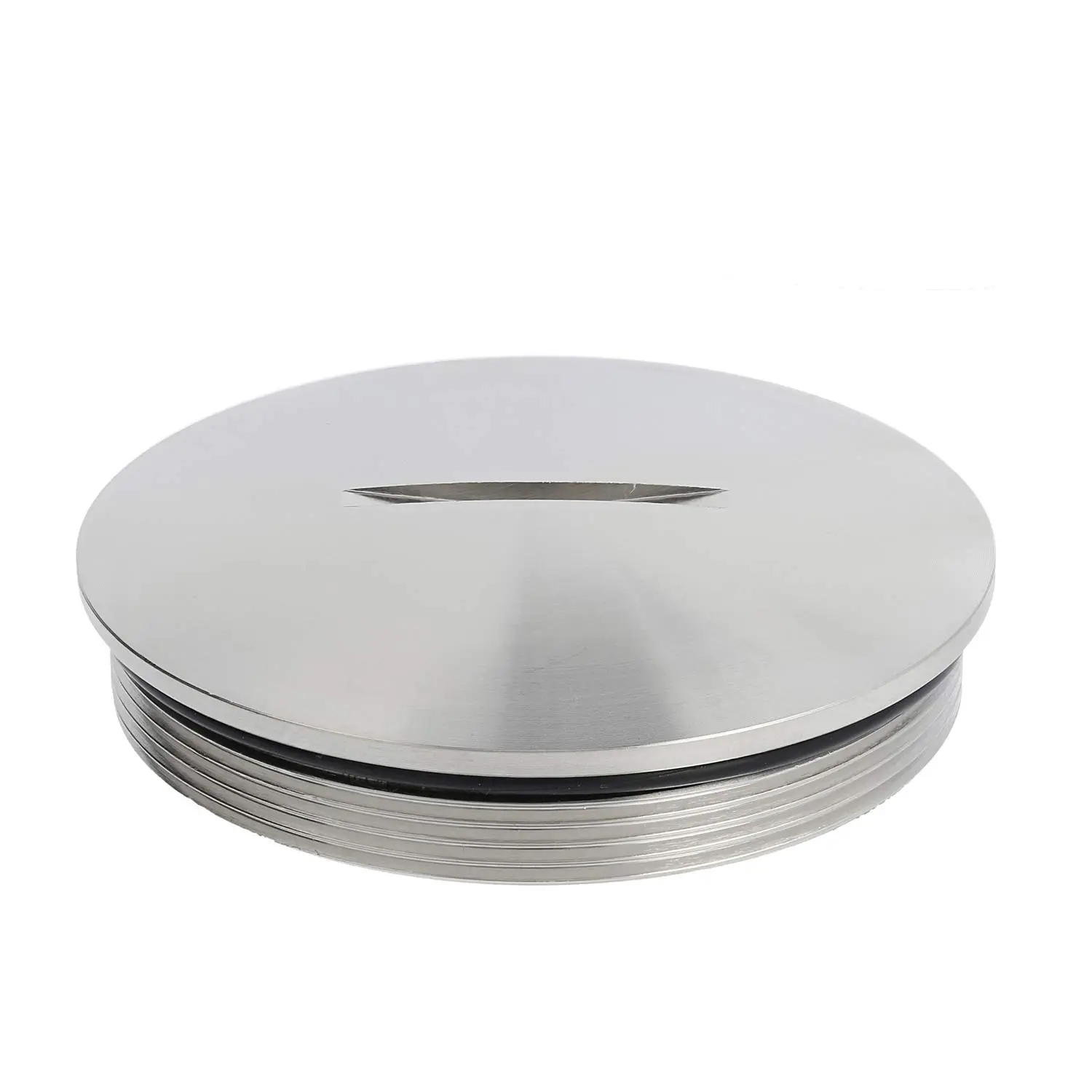 Produktfoto 1 von 10065087 WISKA Blindstopfen M63x1,5 MBR-M63 rund mit Schlitz inkl. O-Ring Messing (CuZn) vernickelt Gewindelänge 10,0mm
