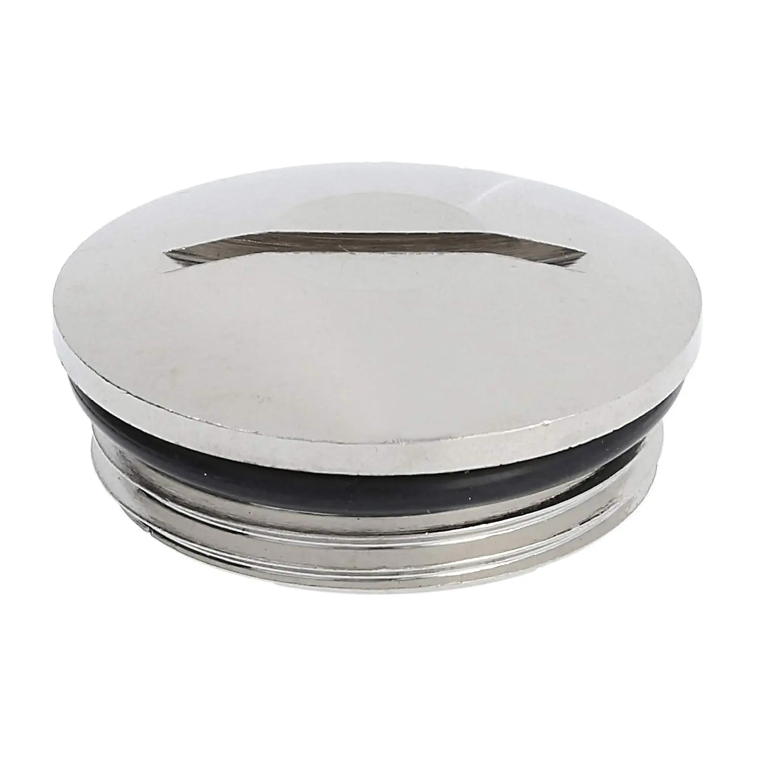 Produktfoto 1 von 10065083 WISKA Blindstopfen M25x1,5 MBR-M25 rund mit Schlitz inkl. O-Ring Messing (CuZn) vernickelt Gewindelänge 7,0mm