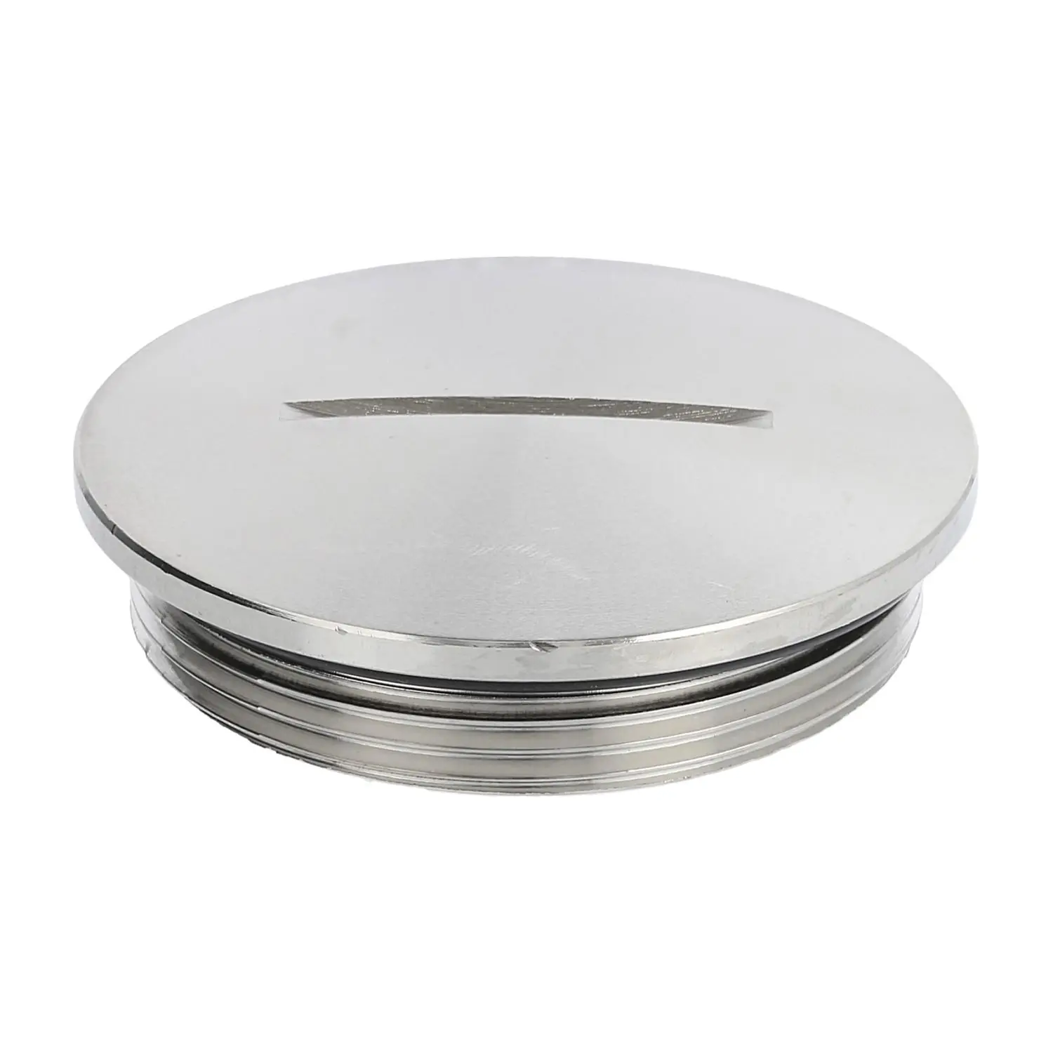 Produktfoto 1 von 10065085 WISKA Blindstopfen M40x1,5 MBR-M40 rund mit Schlitz inkl. O-Ring Messing (CuZn) vernickelt Gewindelänge 8,5mm
