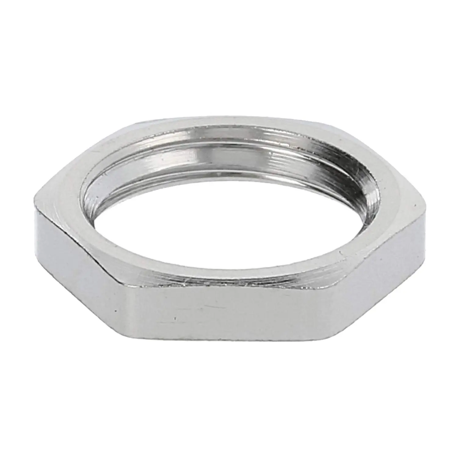 Produktfoto 1 von 10062141 WISKA Gegenmutter PG7x1,27 GMS-07 Sechskant Messing (CuZn) vernickelt Farbe silber