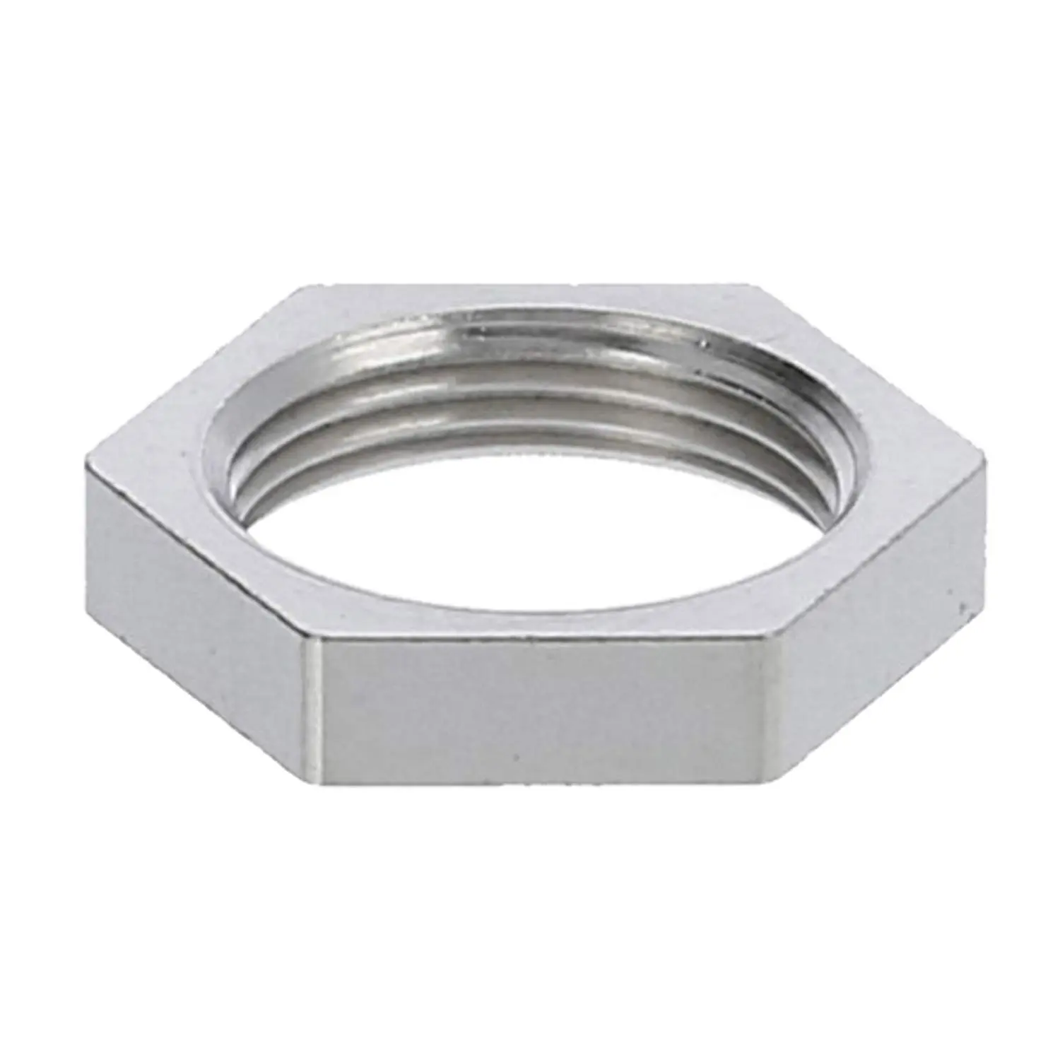 Produktfoto 1 von Gegenmutter M8x0,5 GMS-M8 Sechskant Messing (CuZn) vernickelt Farbe silber